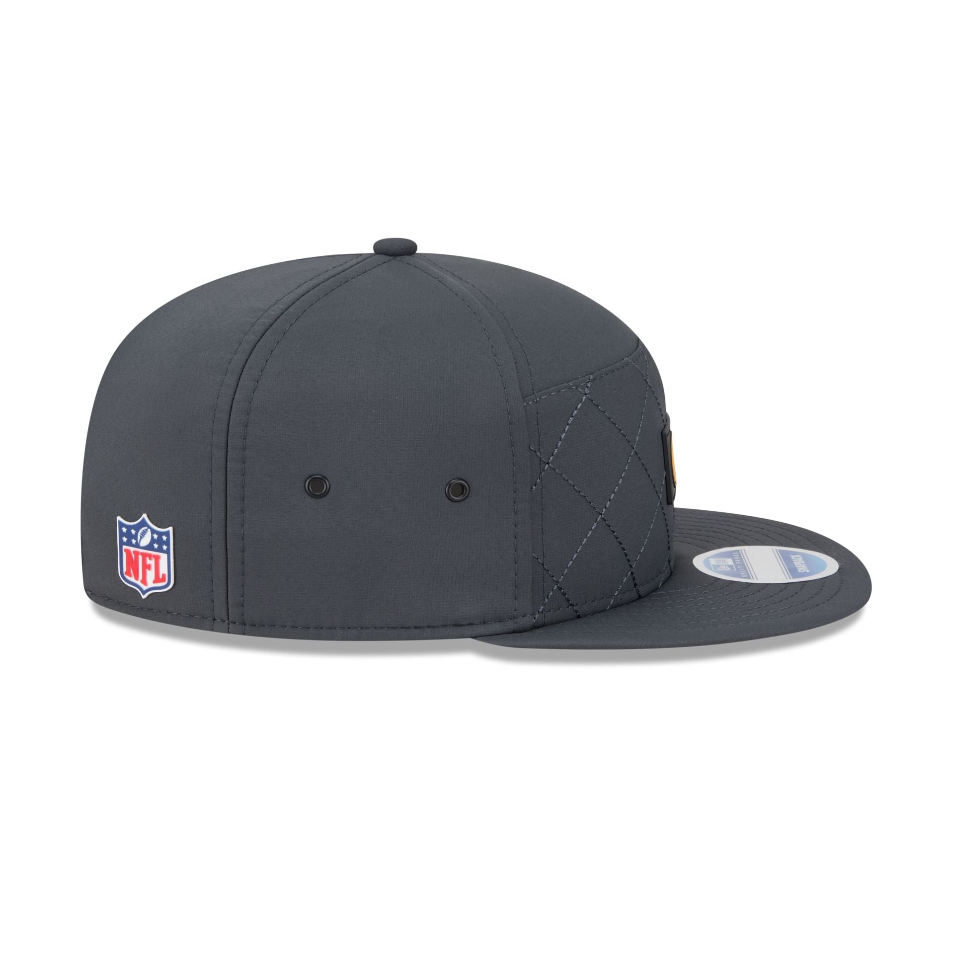 Pittsburgh Steelers 2025 Sideline Cold Weather Steel Clouds Split Panel 9FIFTY Snapback Hat
