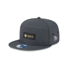 New Orleans Saints 2025 Sideline Cold Weather Steel Clouds Split Panel 9FIFTY Snapback Hat