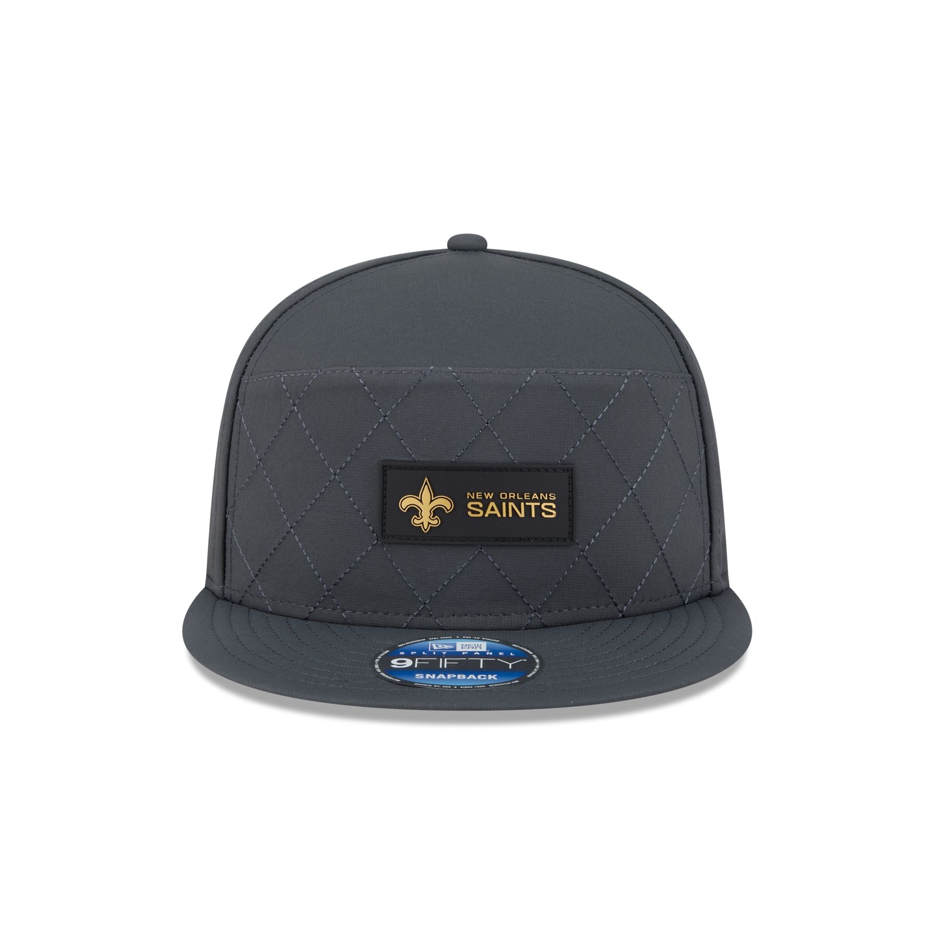 New Orleans Saints 2025 Sideline Cold Weather Steel Clouds Split Panel 9FIFTY Snapback Hat