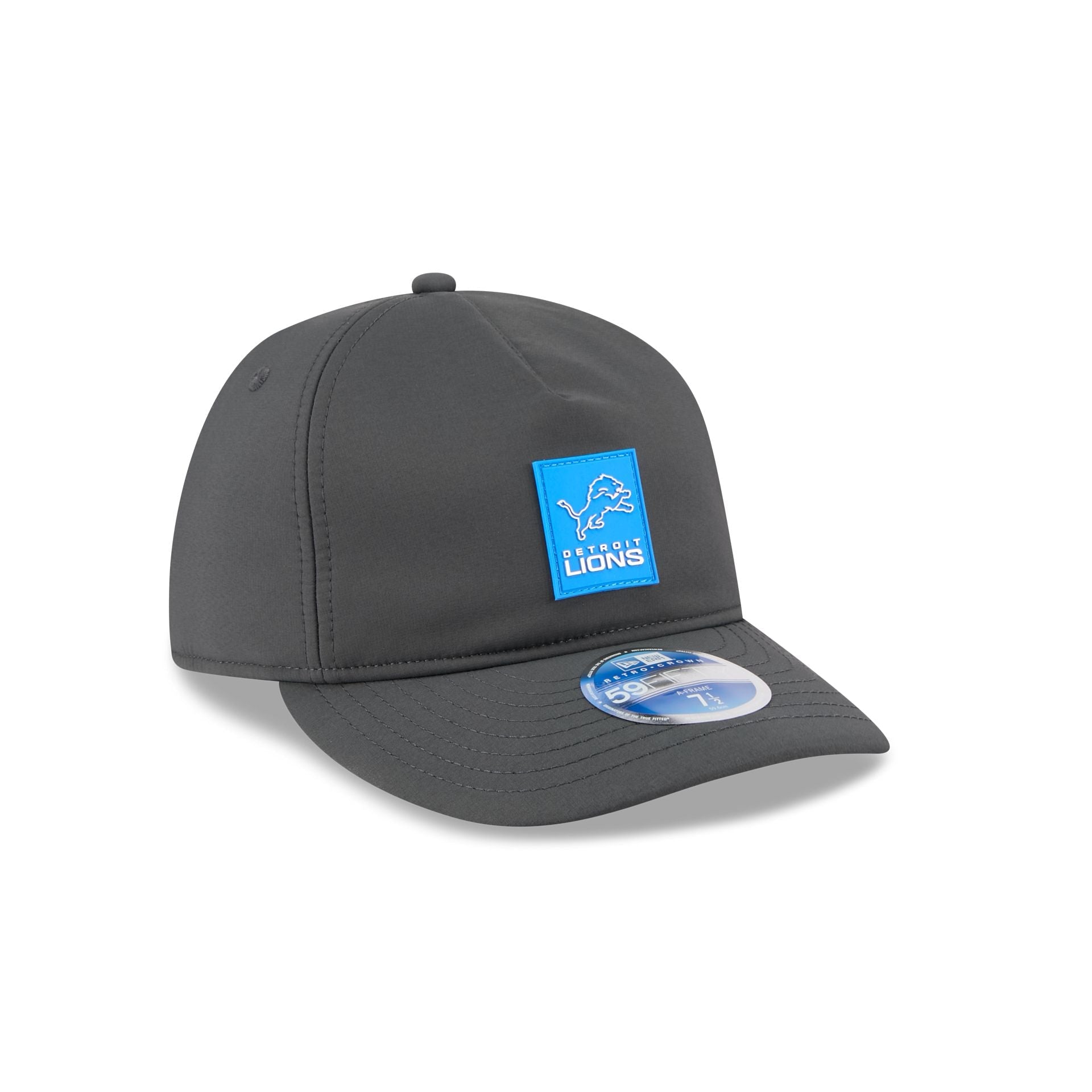 Detroit Lions 2025 Sideline Cold Weather Steel Clouds Retro Crown 59FIFTY A-Frame Fitted Hat