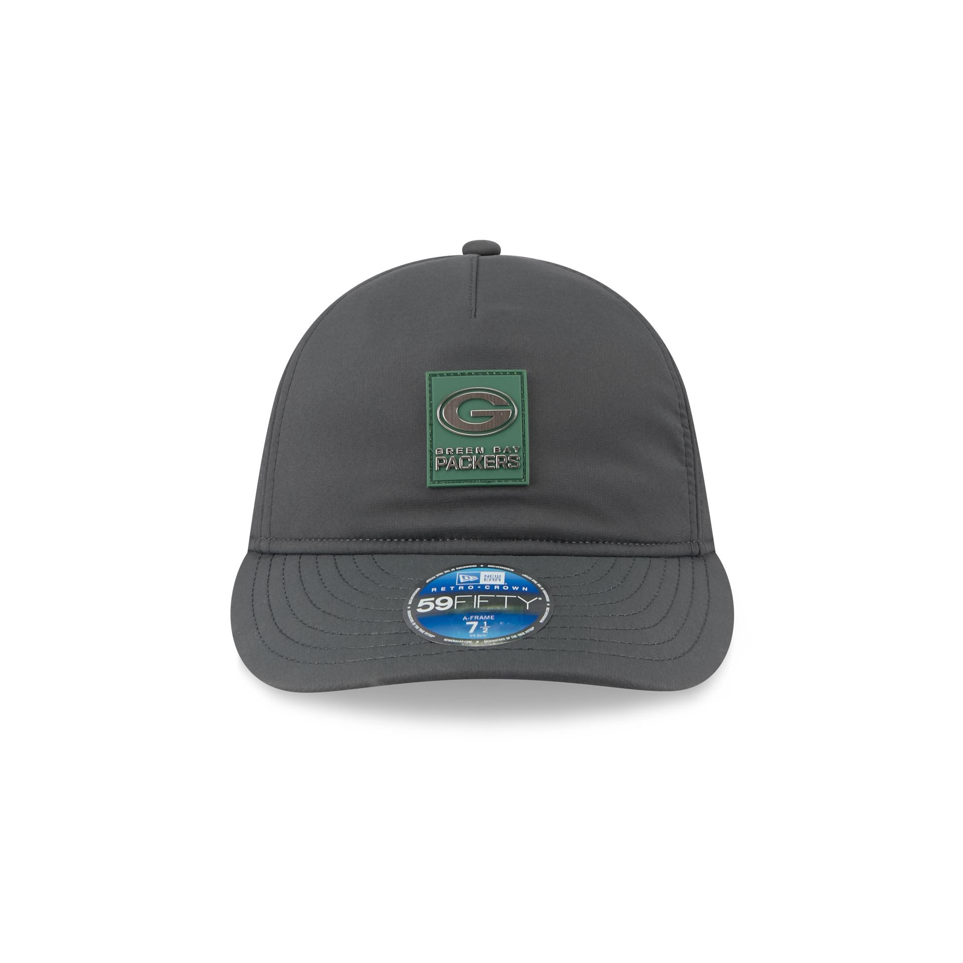 Green Bay Packers 2025 Sideline Cold Weather Steel Clouds Retro Crown 59FIFTY A-Frame Fitted Hat