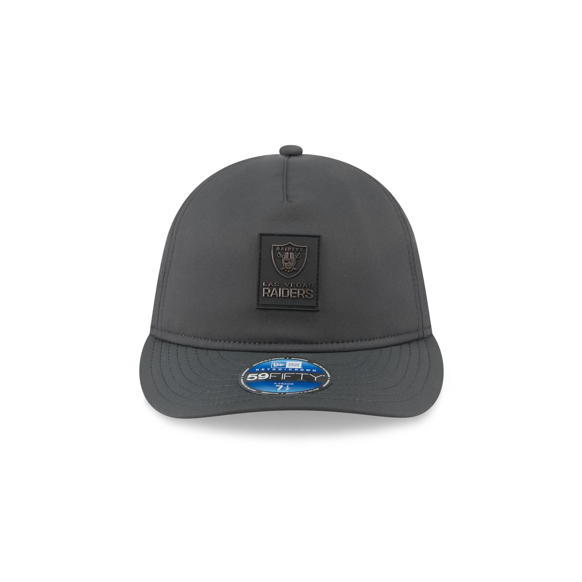 Las Vegas Raiders 2025 Sideline Cold Weather Steel Clouds Retro Crown 59FIFTY A-Frame Fitted Hat