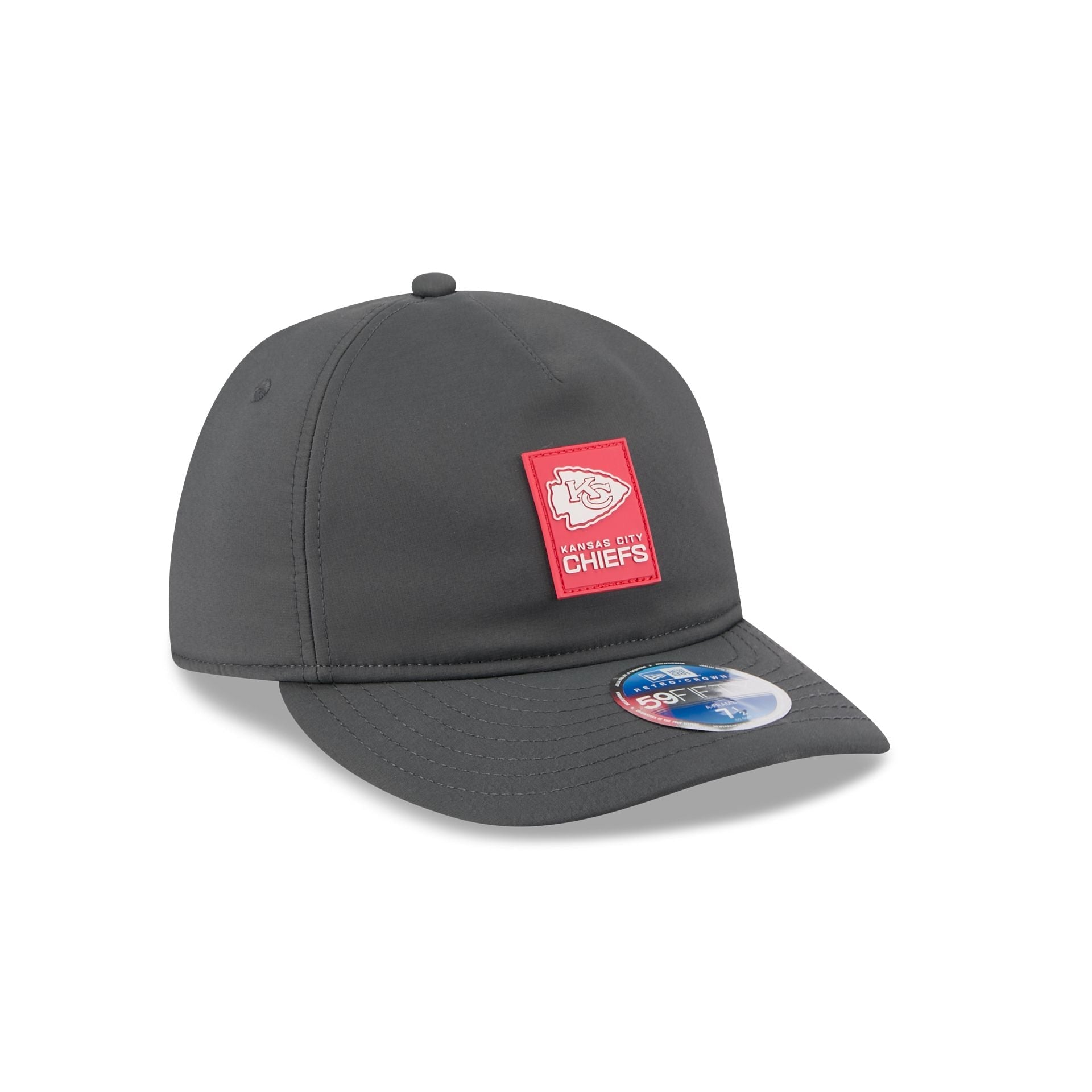 Kansas City Chiefs 2025 Sideline Cold Weather Steel Clouds Retro Crown 59FIFTY A-Frame Fitted Hat