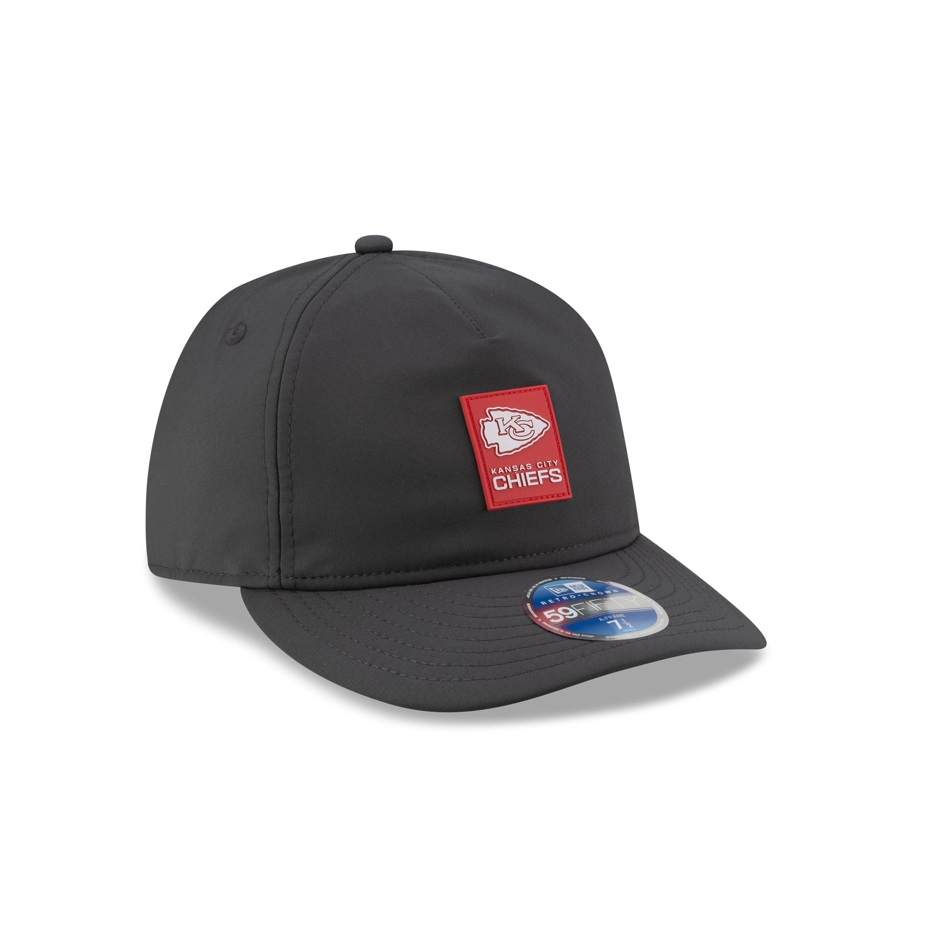 Kansas City Chiefs 2025 Sideline Cold Weather Steel Clouds Retro Crown 59FIFTY A-Frame Fitted Hat
