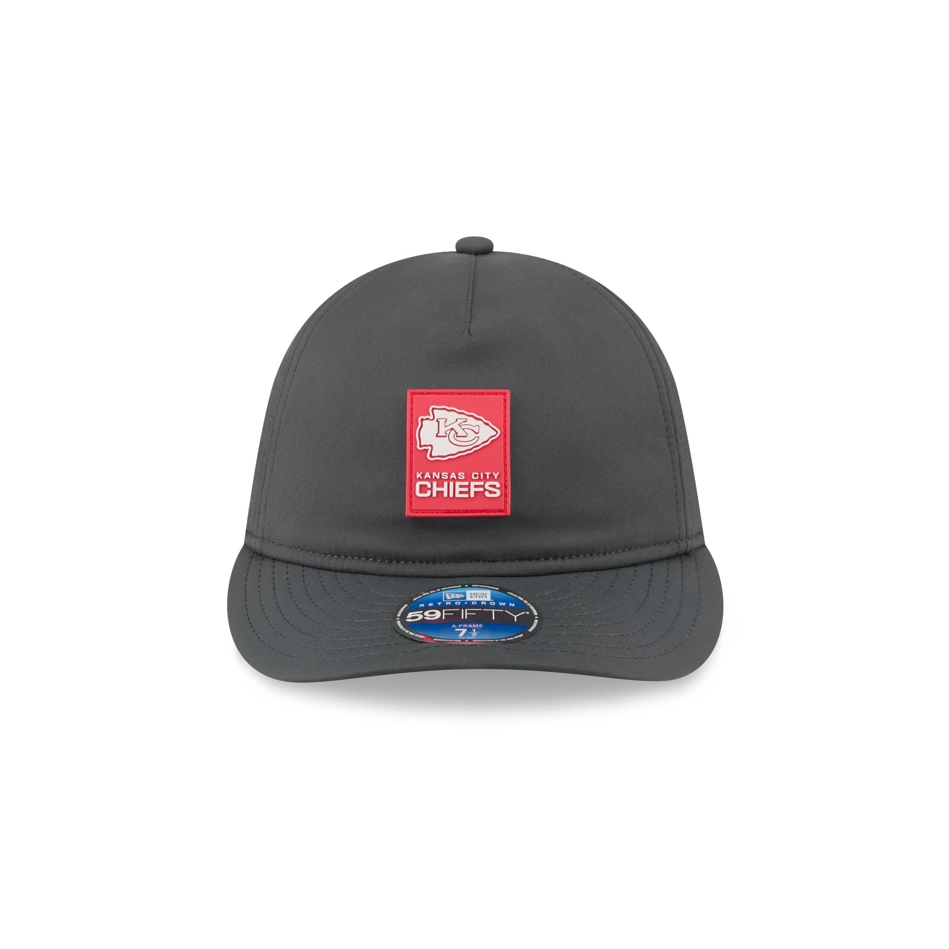 Kansas City Chiefs 2025 Sideline Cold Weather Steel Clouds Retro Crown 59FIFTY A-Frame Fitted Hat