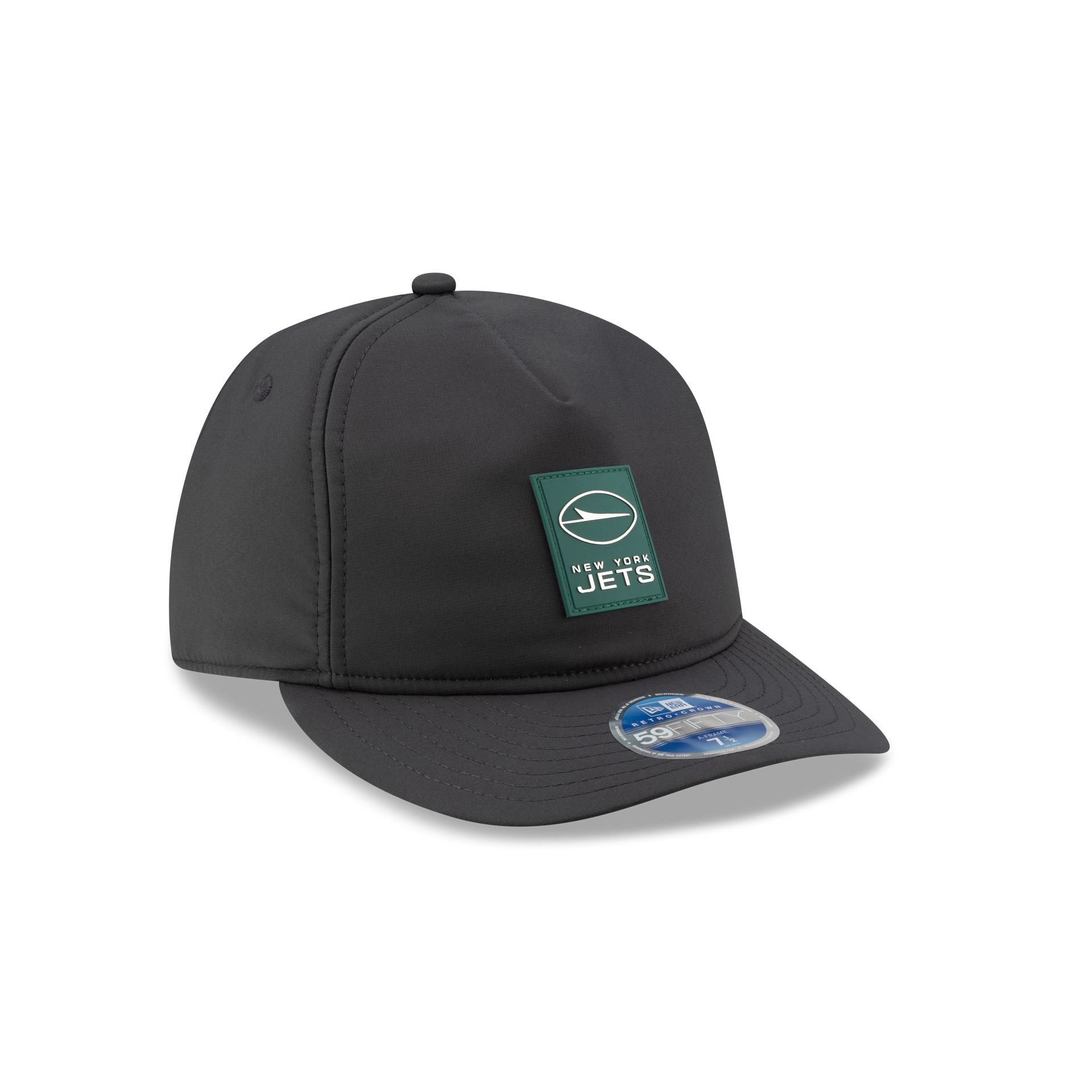New York Jets 2025 Sideline Cold Weather Steel Clouds Retro Crown 59FIFTY A-Frame Fitted Hat