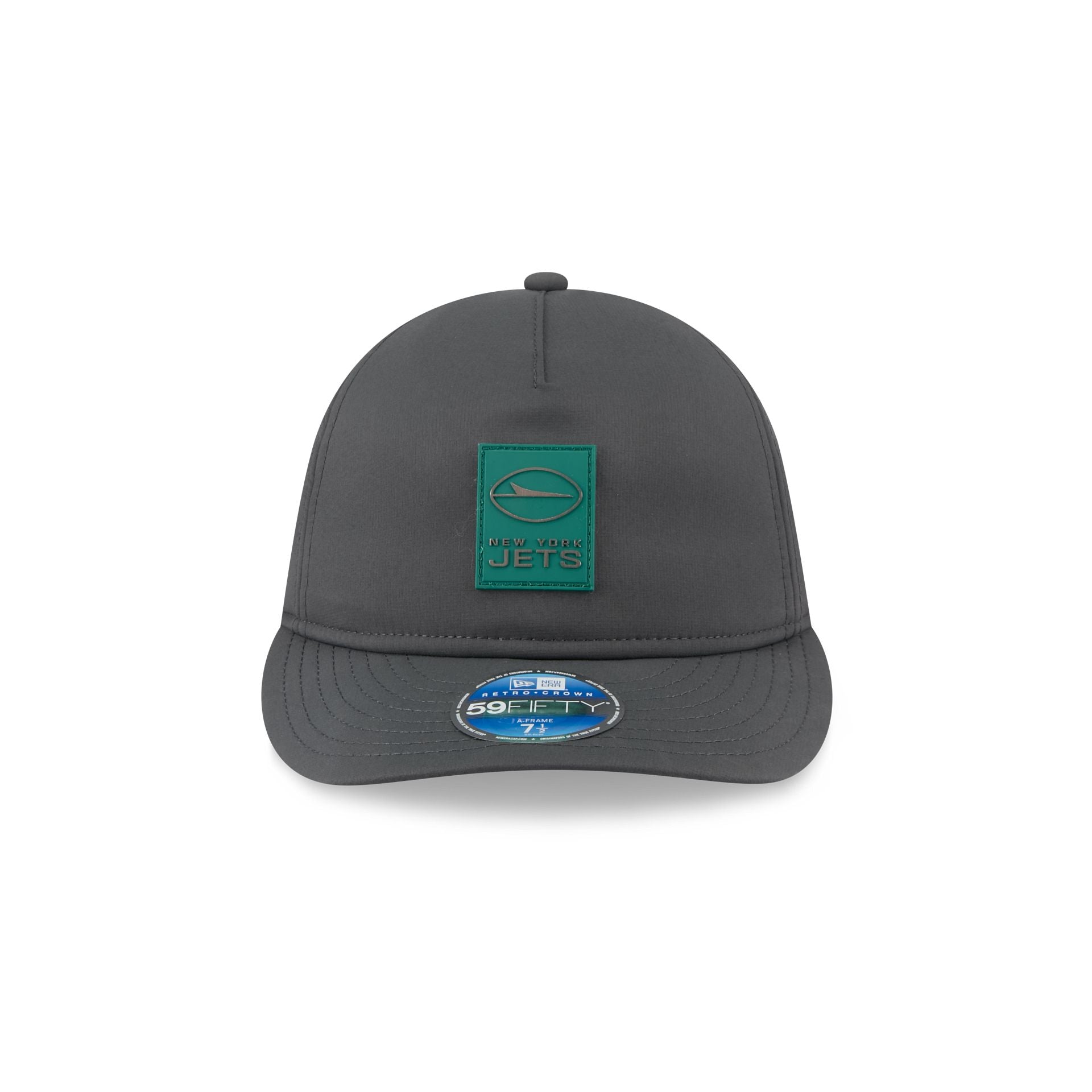 New York Jets 2025 Sideline Cold Weather Steel Clouds Retro Crown 59FIFTY A-Frame Fitted Hat