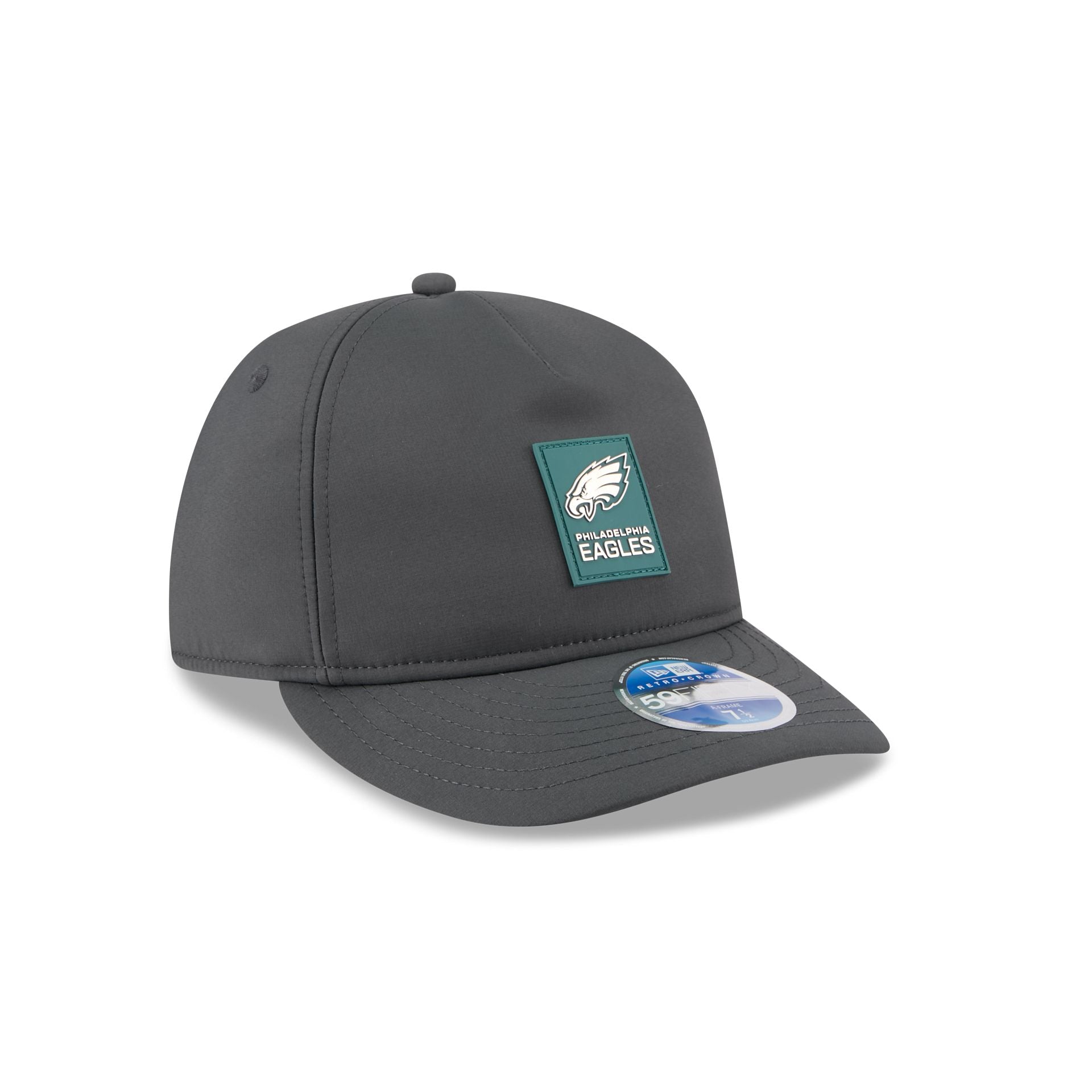 Philadelphia Eagles 2025 Sideline Cold Weather Steel Clouds Retro Crown 59FIFTY A-Frame Fitted Hat