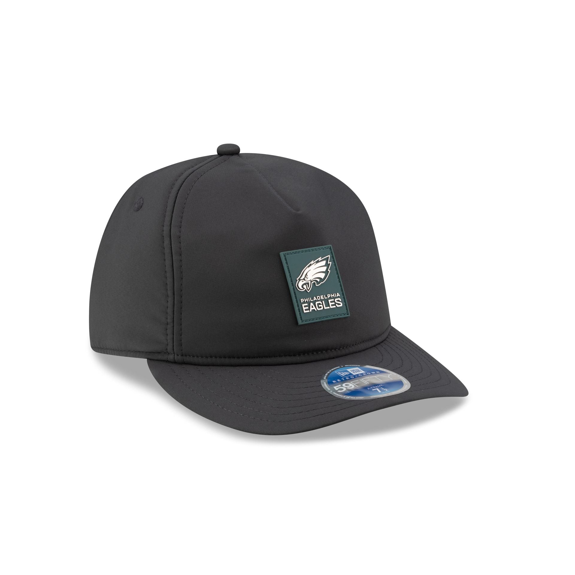 Philadelphia Eagles 2025 Sideline Cold Weather Steel Clouds Retro Crown 59FIFTY A-Frame Fitted Hat