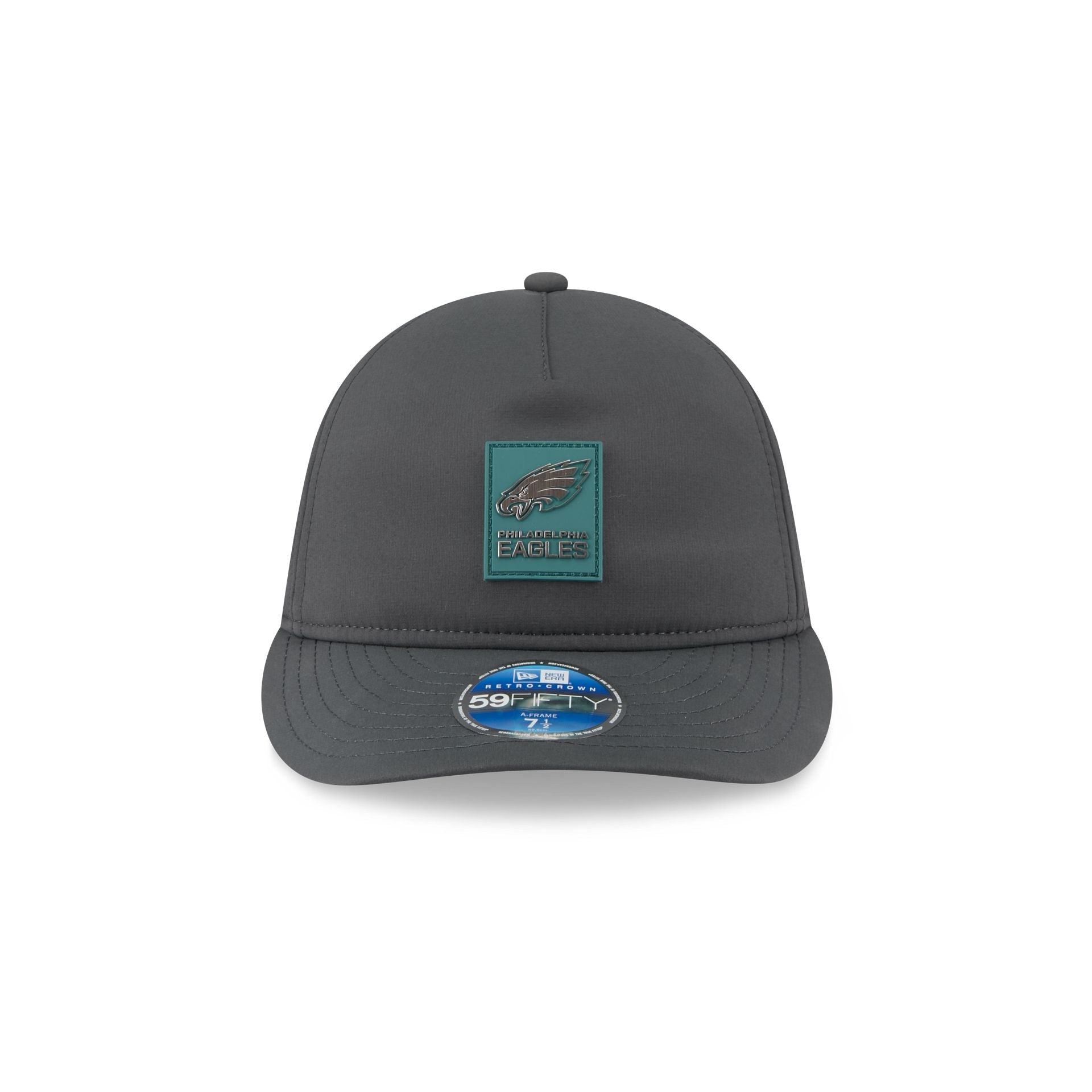 Philadelphia Eagles 2025 Sideline Cold Weather Steel Clouds Retro Crown 59FIFTY A-Frame Fitted Hat