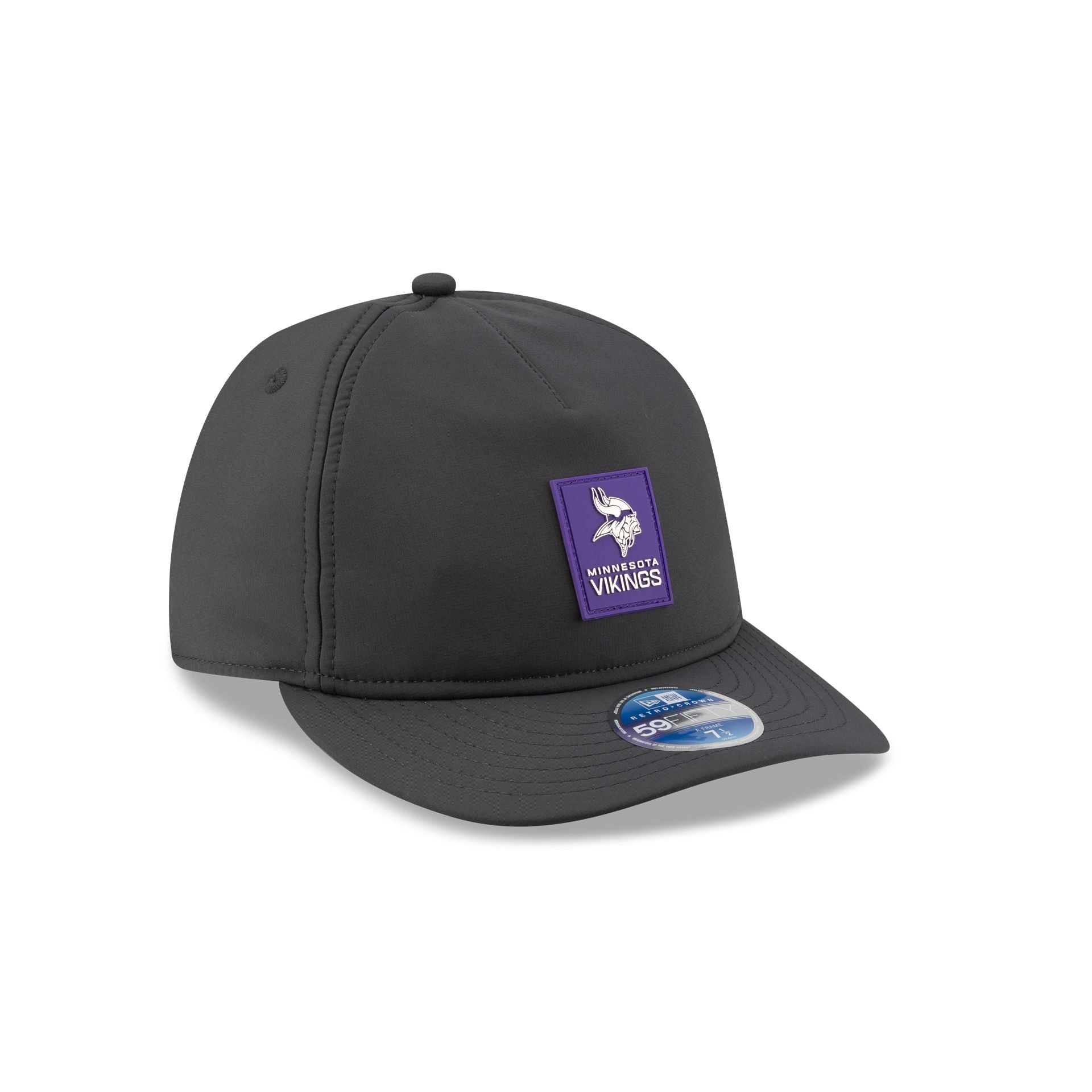 Minnesota Vikings 2025 Sideline Cold Weather Steel Clouds Retro Crown 59FIFTY A-Frame Fitted Hat