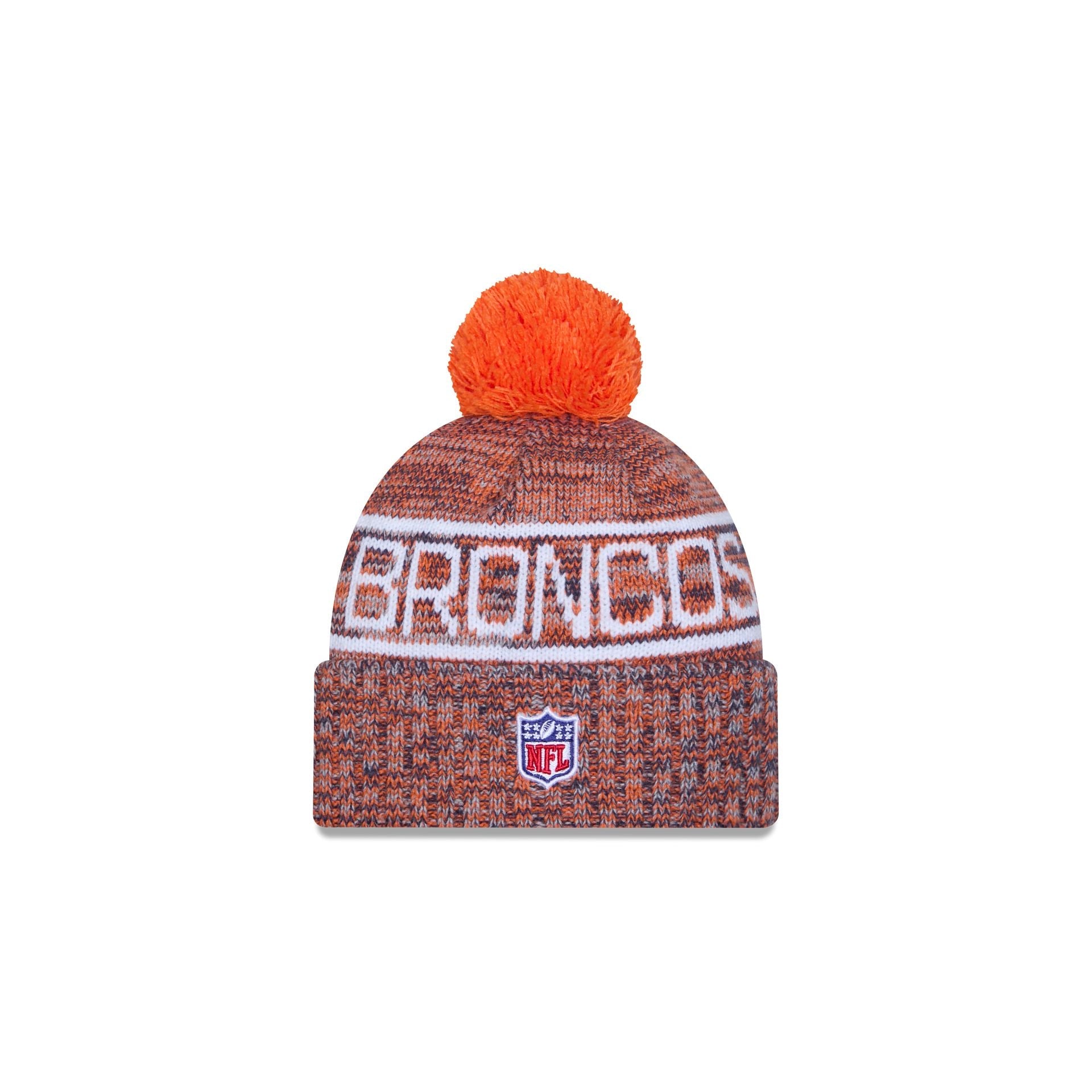 Denver Broncos 2025 Sideline Cold Weather Kids Pom Knit Hat