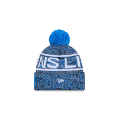 Detroit Lions 2025 Sideline Cold Weather Kids Pom Knit Hat