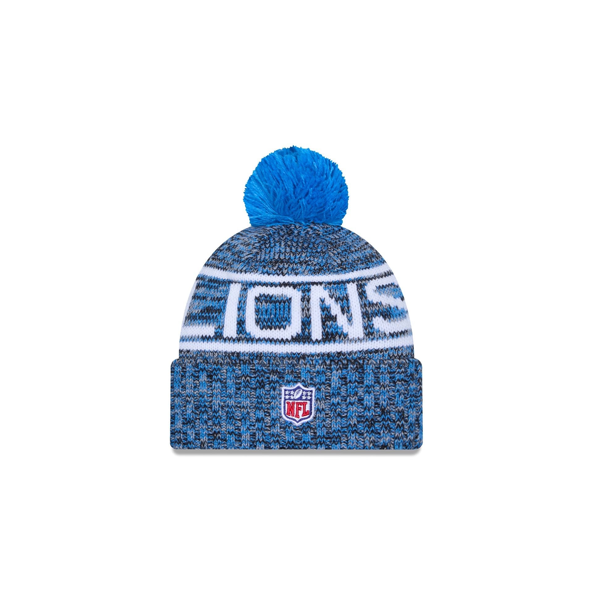 Detroit Lions 2025 Sideline Cold Weather Kids Pom Knit Hat