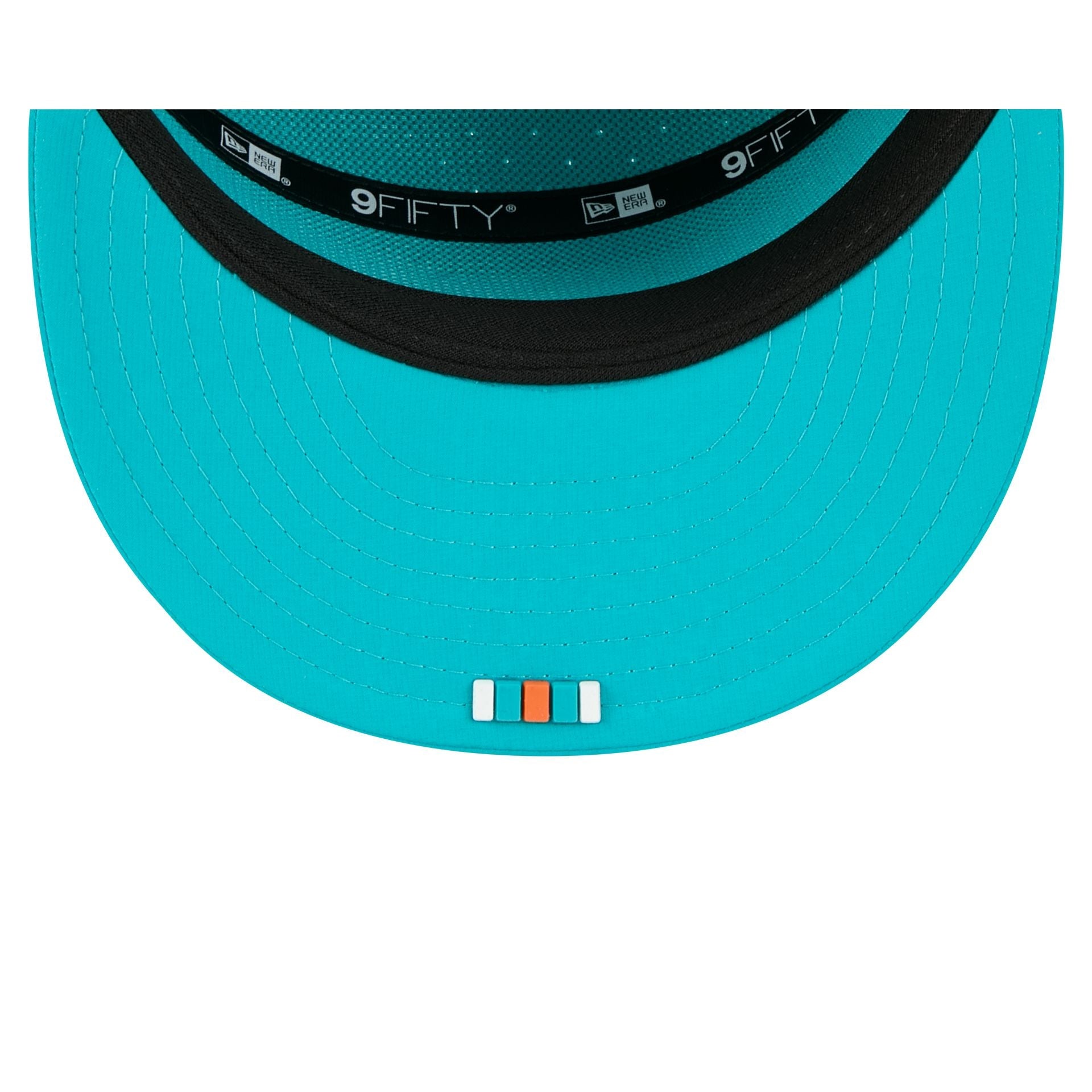 Miami Dolphins 2025 Sideline Hot Weather Split Panel 9FIFTY Snapback Hat