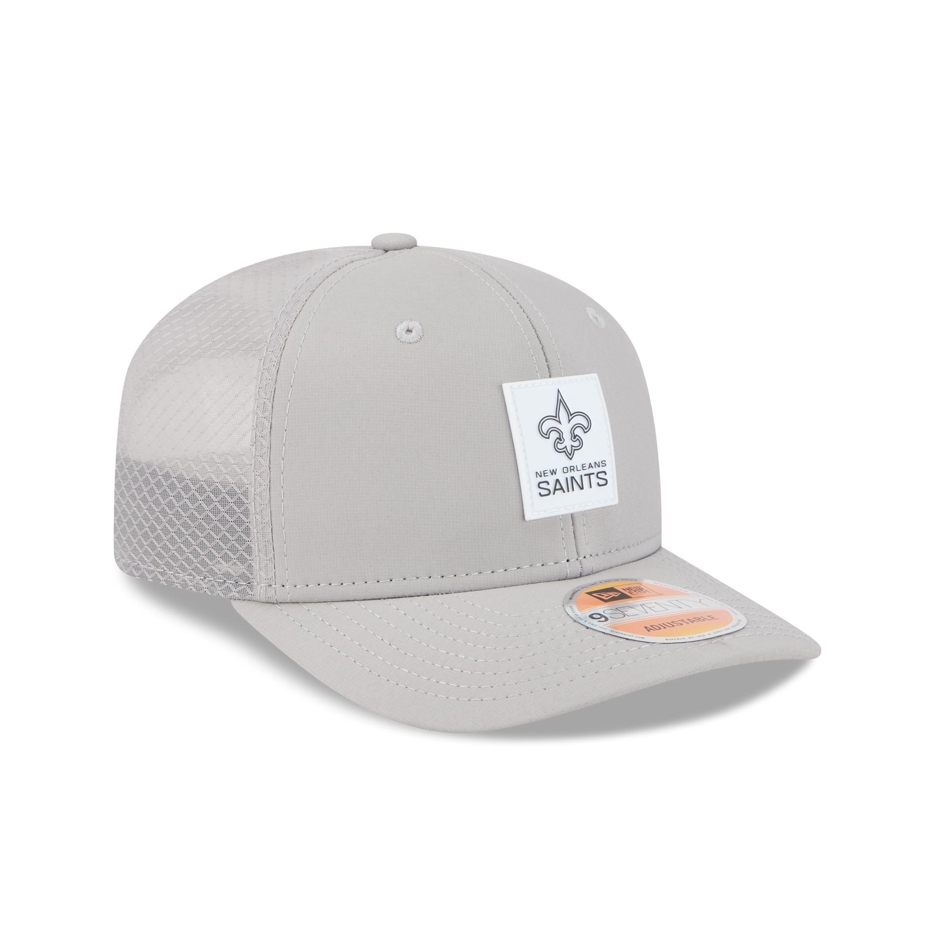 New Orleans Saints 2025 Sideline Hot Weather Gray 9SEVENTY Trucker Hat