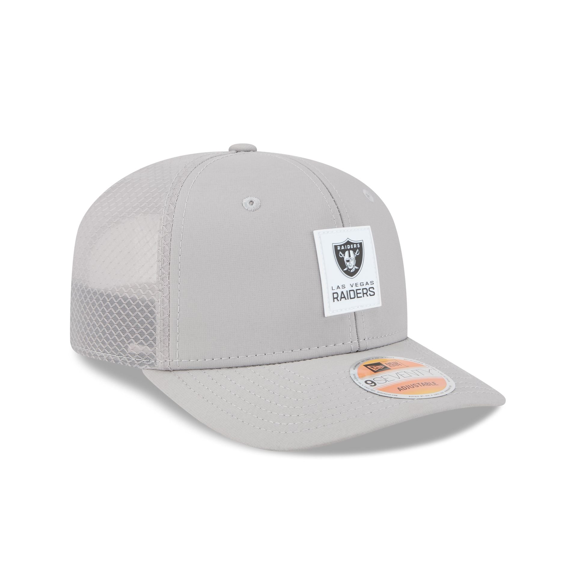 Las Vegas Raiders 2025 Sideline Hot Weather Gray 9SEVENTY Trucker Hat