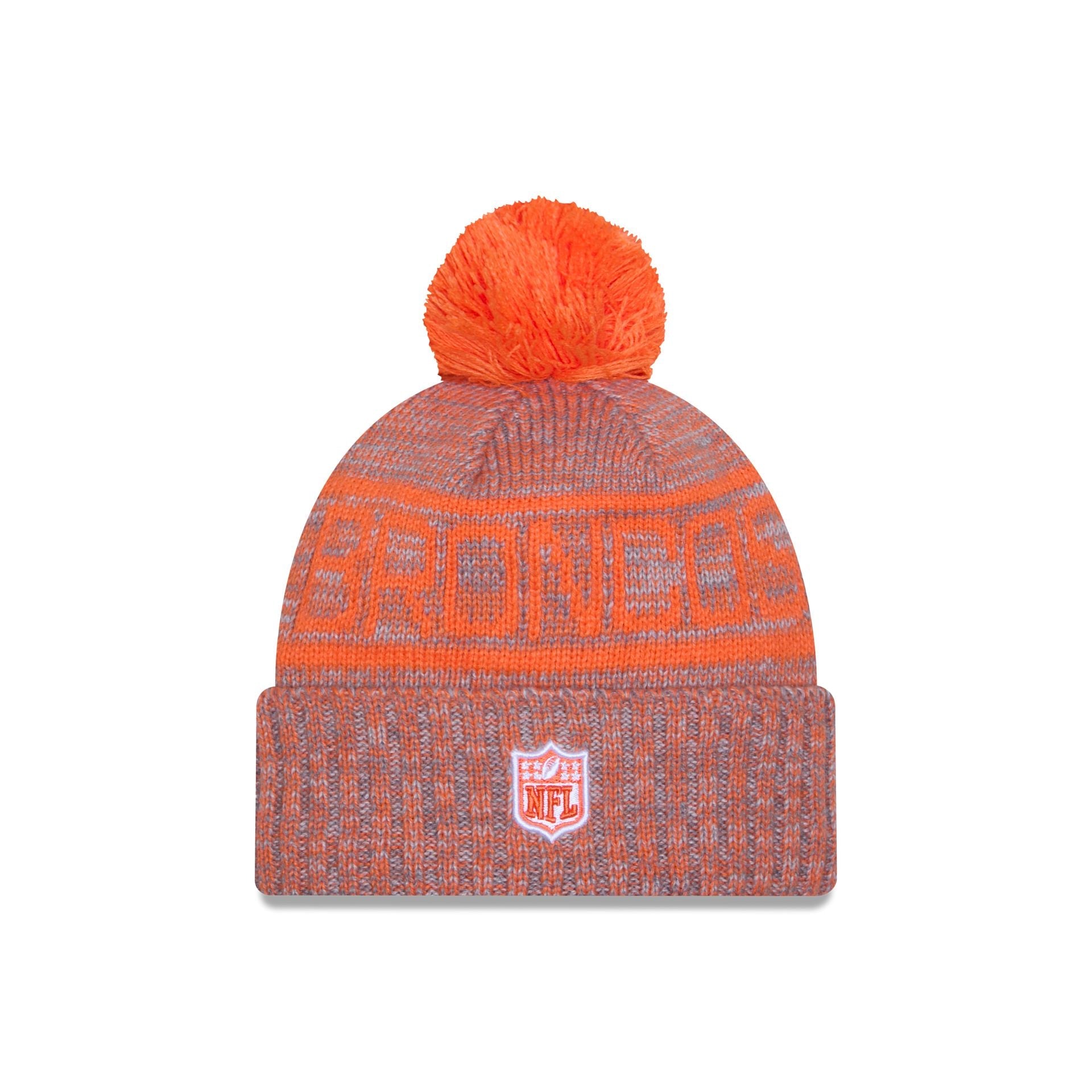 Denver Broncos 2025 Sideline Cold Weather Gray Pom Knit Hat