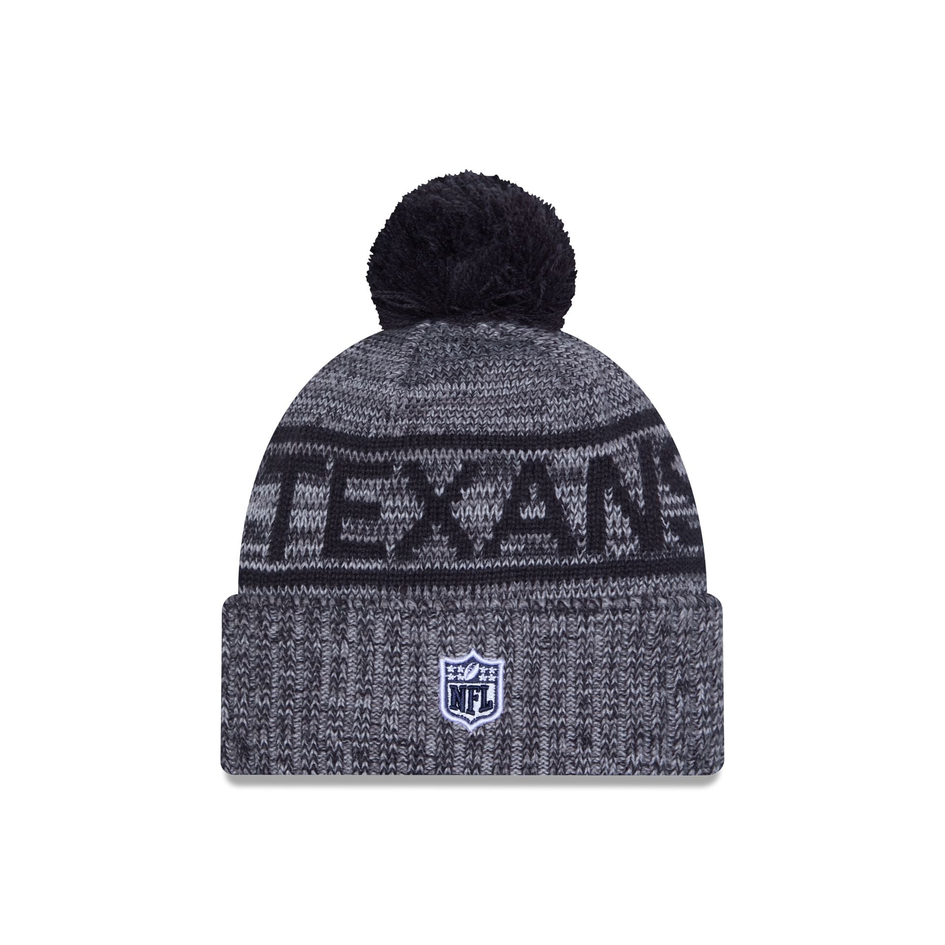 Houston Texans 2025 Sideline Cold Weather Gray Pom Knit Hat