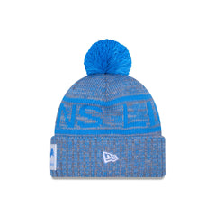 Detroit Lions 2025 Sideline Cold Weather Gray Pom Knit Hat