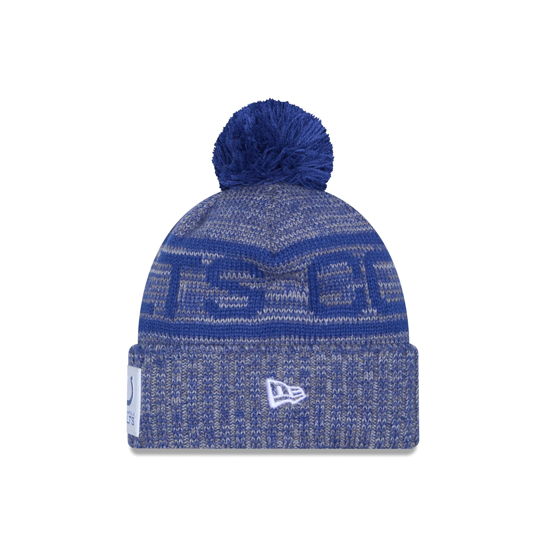 Indianapolis Colts 2025 Sideline Cold Weather Gray Pom Knit Hat