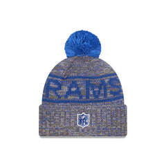 Los Angeles Rams 2025 Sideline Cold Weather Gray Pom Knit Hat