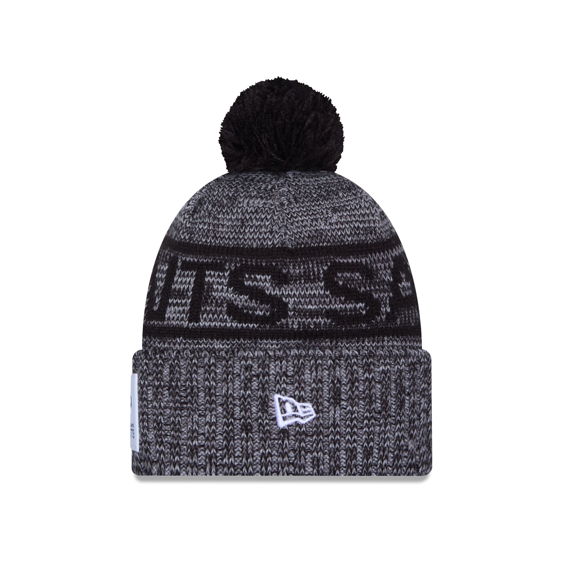 New Orleans Saints 2025 Sideline Cold Weather Gray Pom Knit Hat