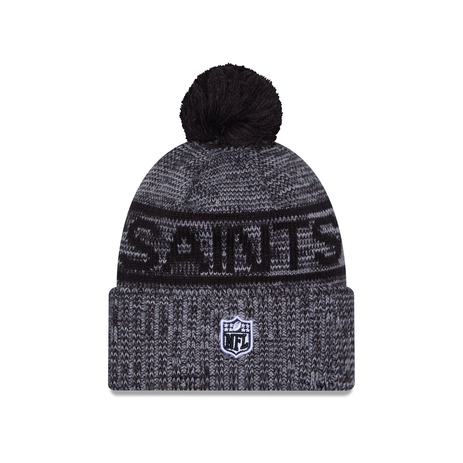New Orleans Saints 2025 Sideline Cold Weather Gray Pom Knit Hat