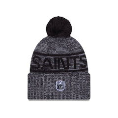 New Orleans Saints 2025 Sideline Cold Weather Gray Pom Knit Hat