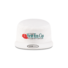 New Era Branded College White Painter Elastic Back Hat