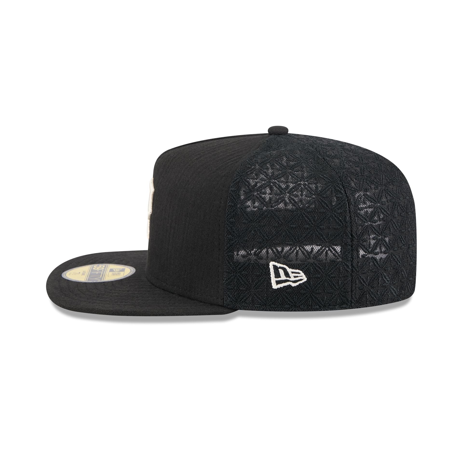 Pittsburgh Pirates Black Mesh 59FIFTY A-Frame Fitted Hat