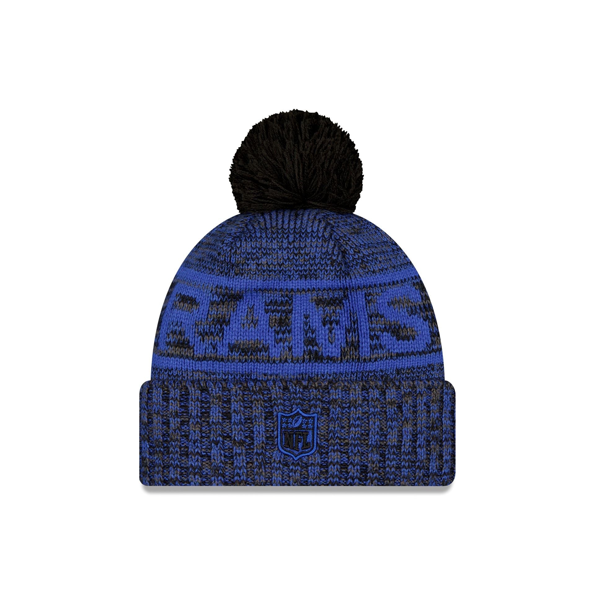 Los Angeles Rams 2025 Sideline Cold Weather Black Pom Knit Hat