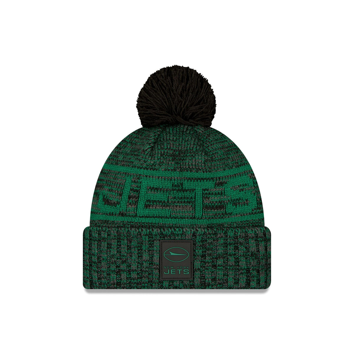 New York Jets 2025 Sideline Cold Weather Black Pom Knit Hat