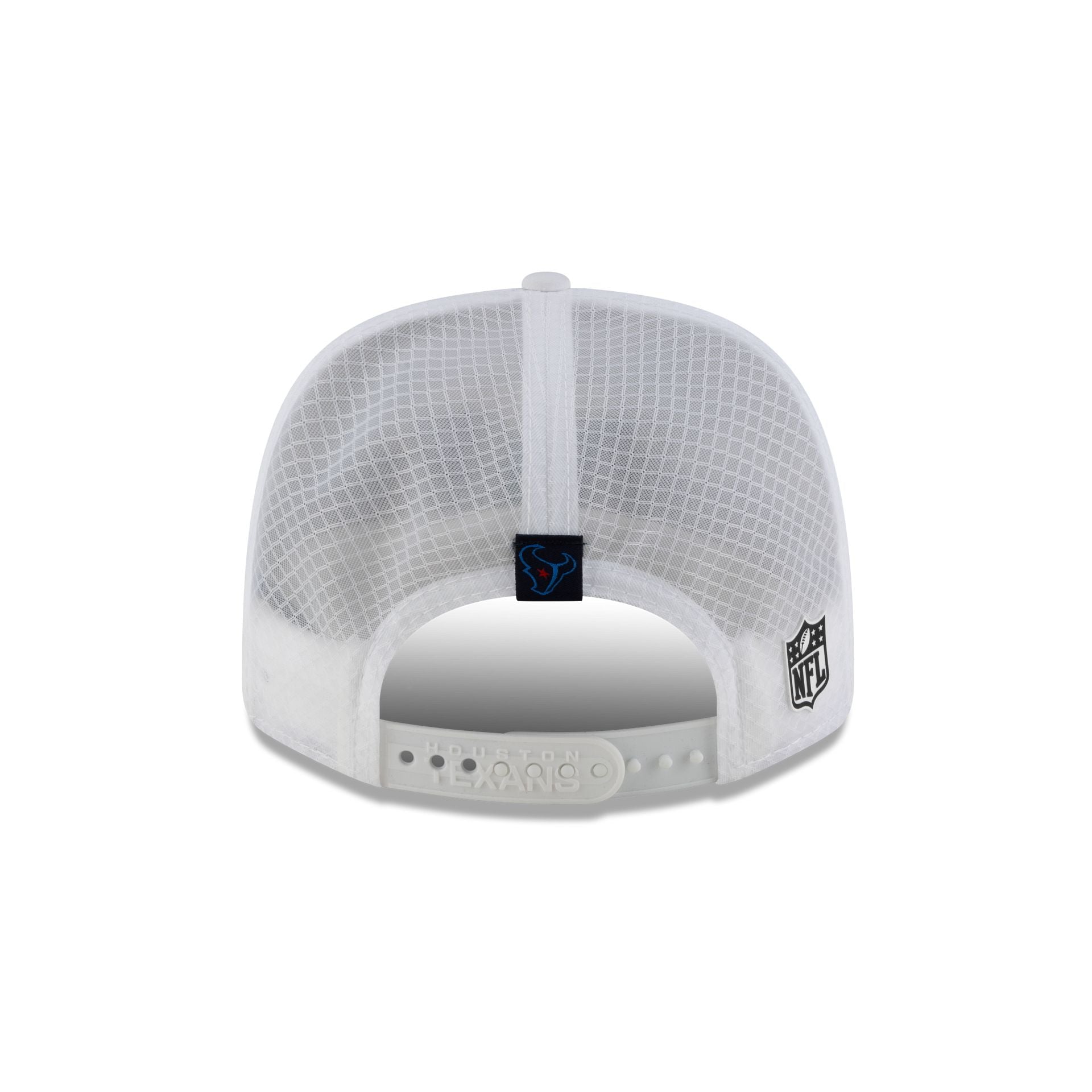 Houston Texans 2025 Sideline Hot Weather White H 9SEVENTY Trucker Hat