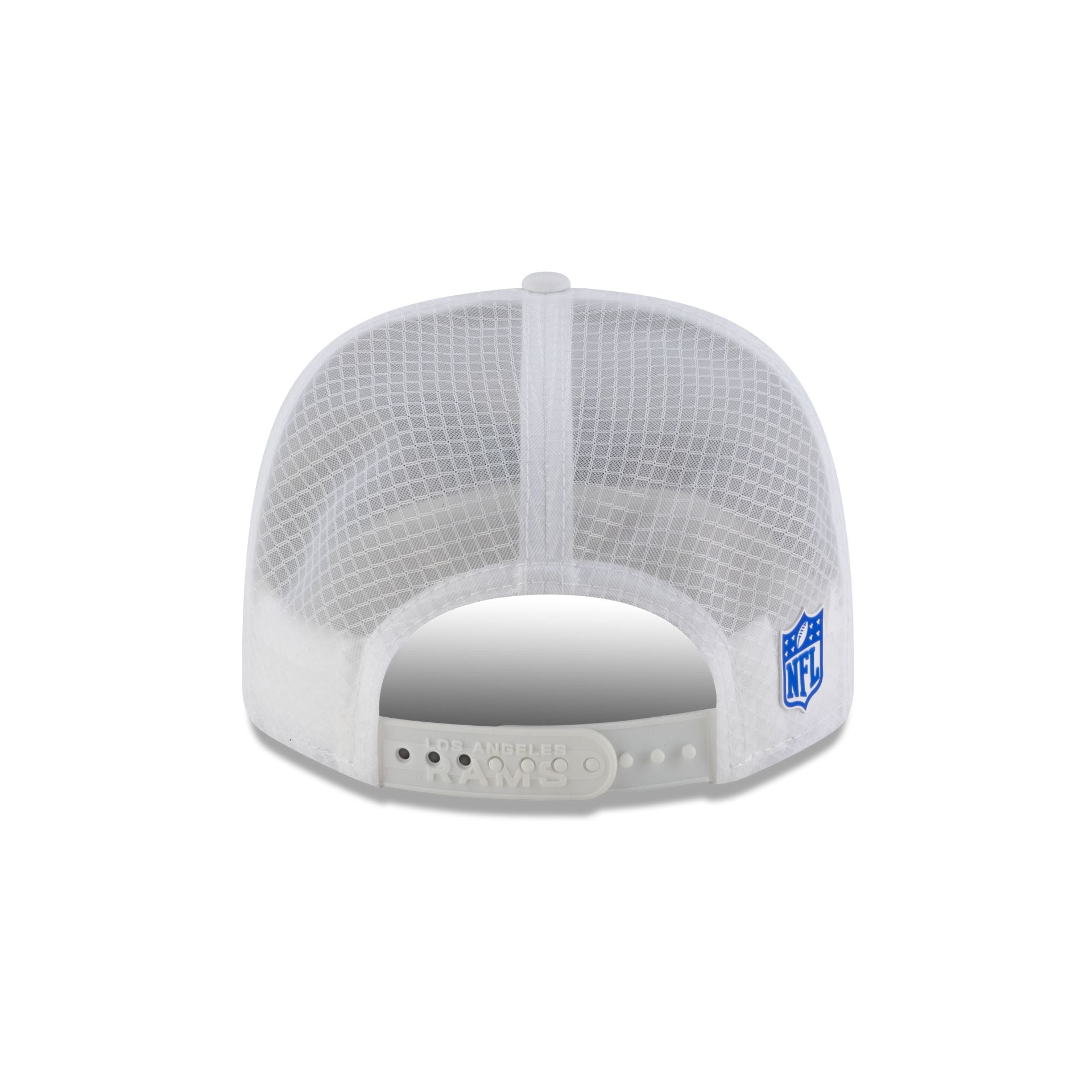 Los Angeles Rams 2025 Sideline Hot Weather White 9SEVENTY Trucker Hat