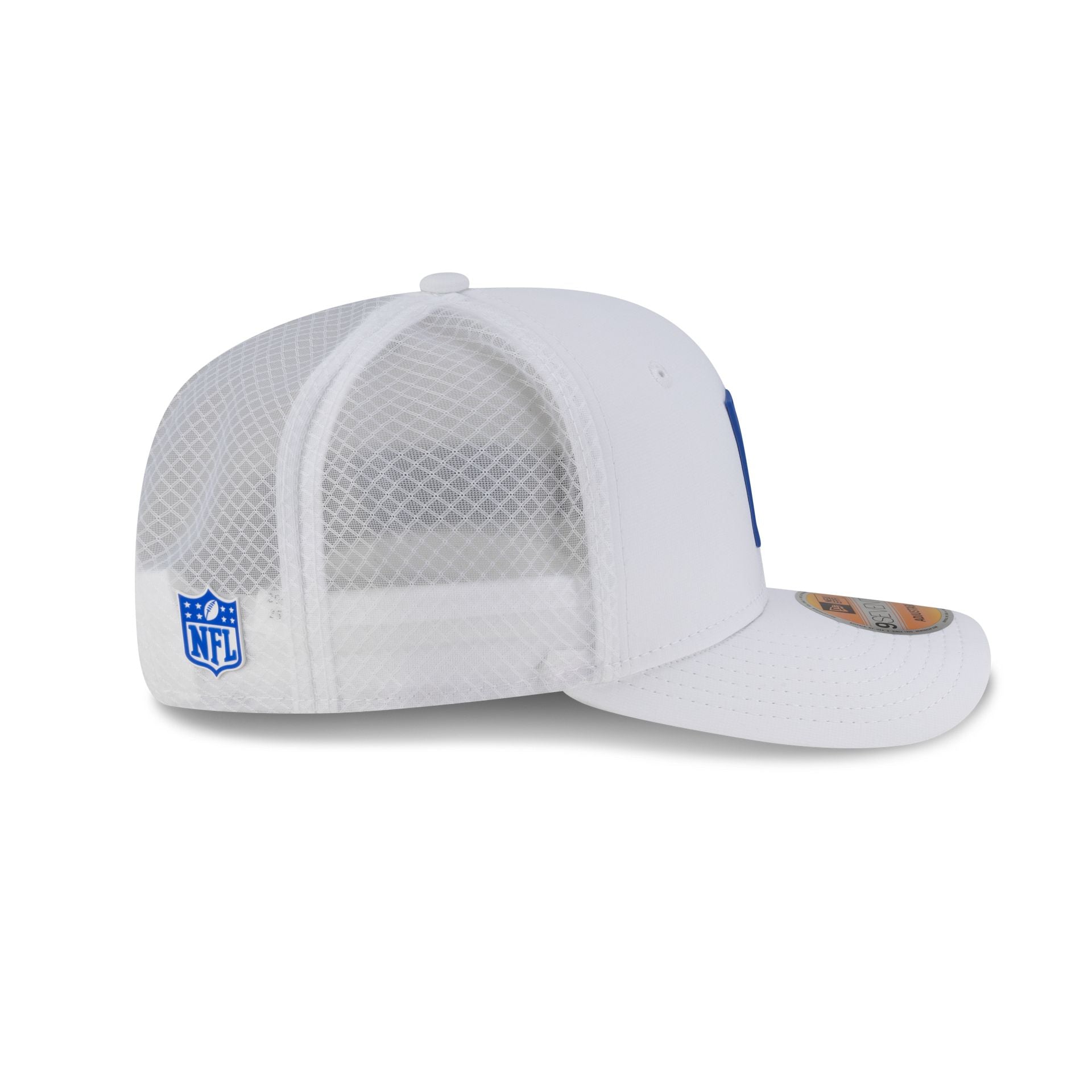 Los Angeles Rams 2025 Sideline Hot Weather White 9SEVENTY Trucker Hat