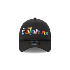 Miami Dolphins Rainbow Wordmark 9FORTY A-Frame Trucker Hat