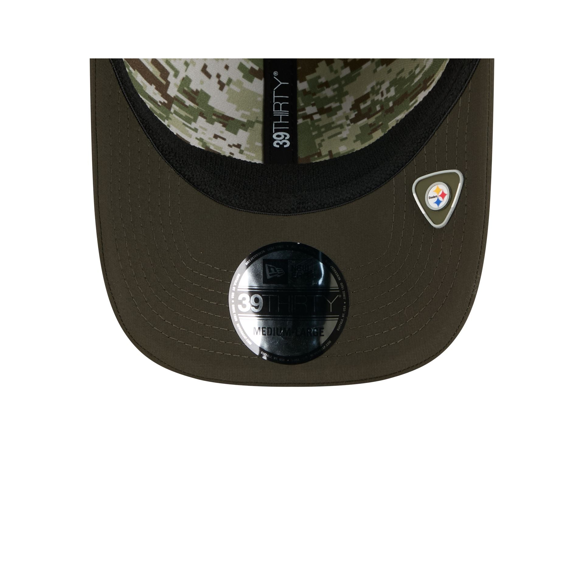 Pittsburgh Steelers 2025 Salute to Service 39THIRTY Stretch Fit Hat
