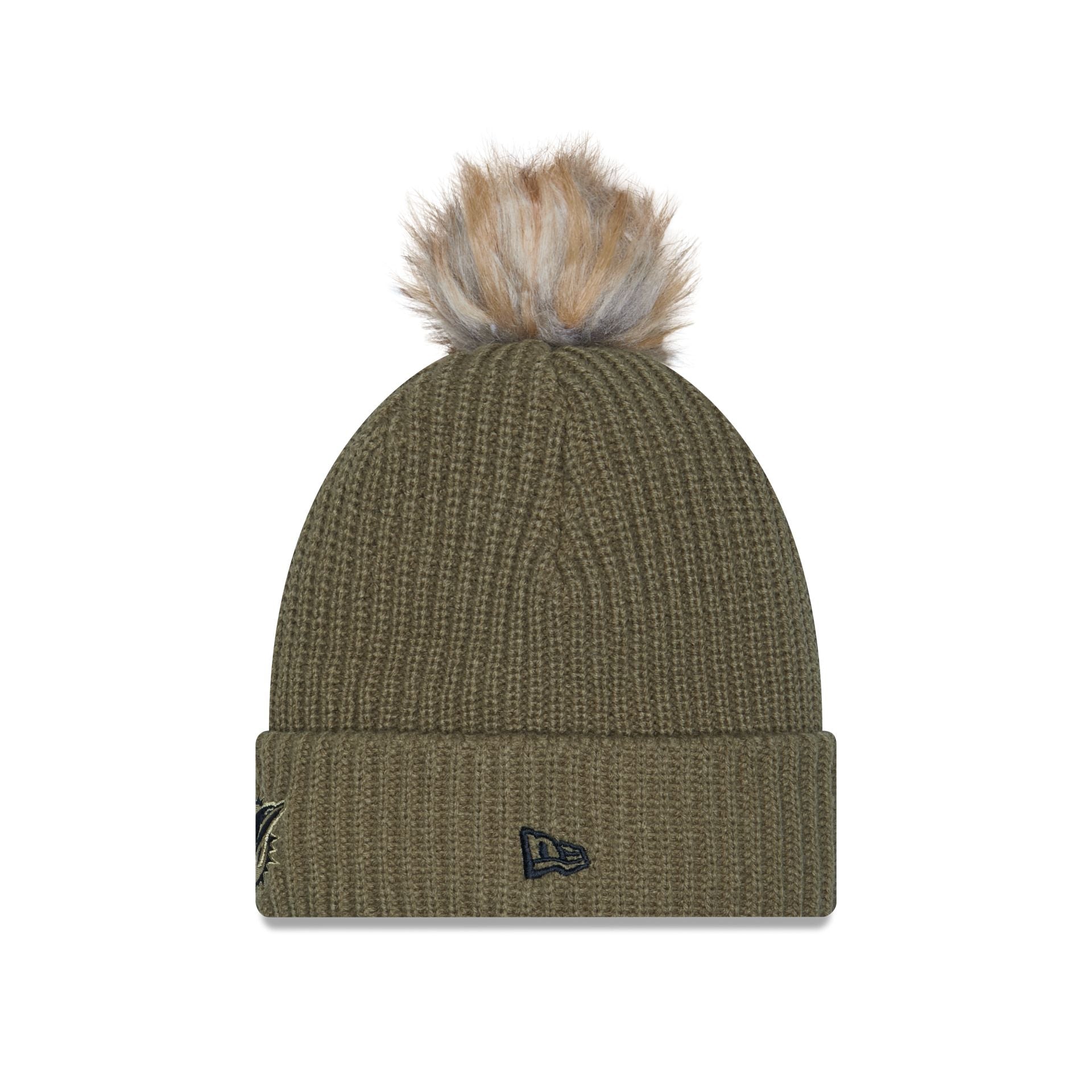 Miami Dolphins 2025 Salute to Service Women's Pom Knit Hat