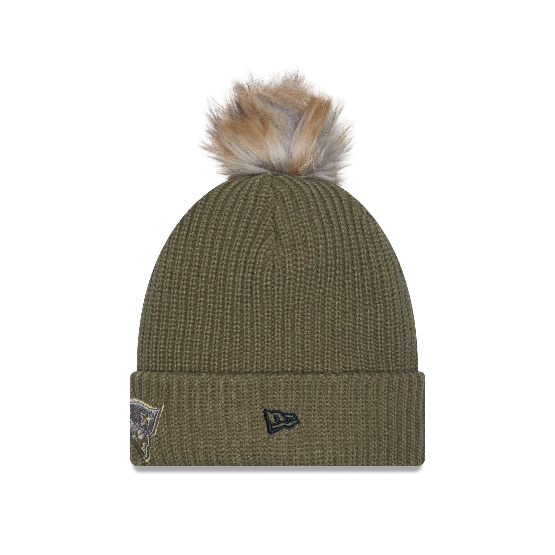 New England Patriots 2025 Salute to Service Women's Pom Knit Hat