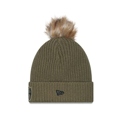Las Vegas Raiders 2025 Salute to Service Women's Pom Knit Hat