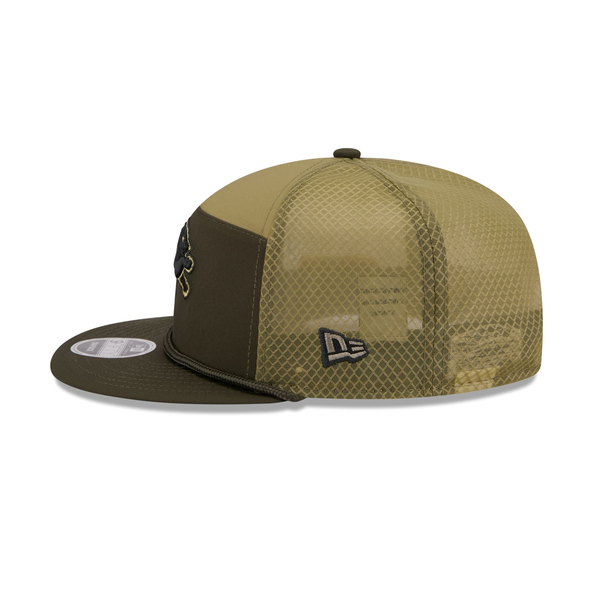 Detroit Lions 2025 Salute to Service Split Panel 9FIFTY Trucker Hat