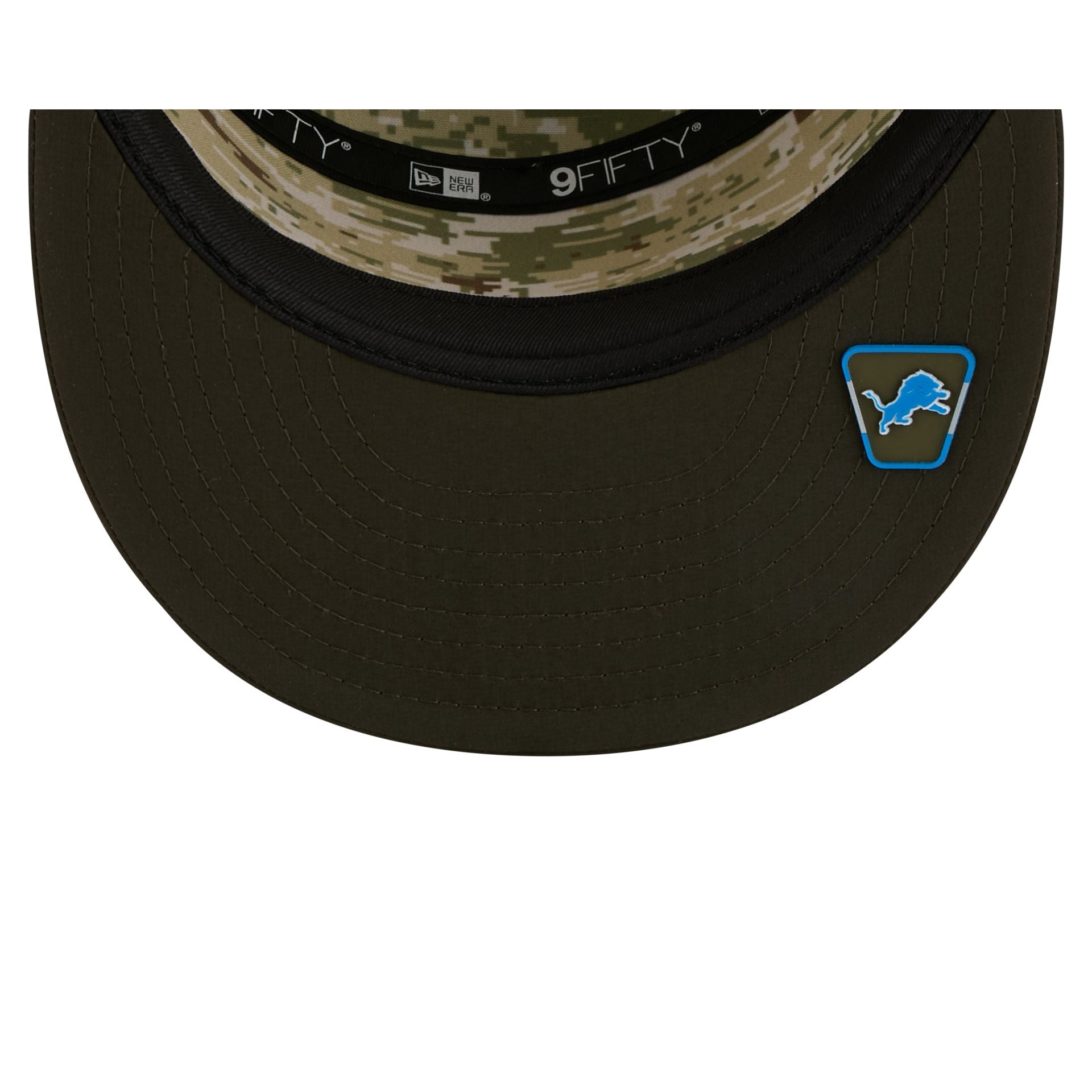 Detroit Lions 2025 Salute to Service Split Panel 9FIFTY Trucker Hat