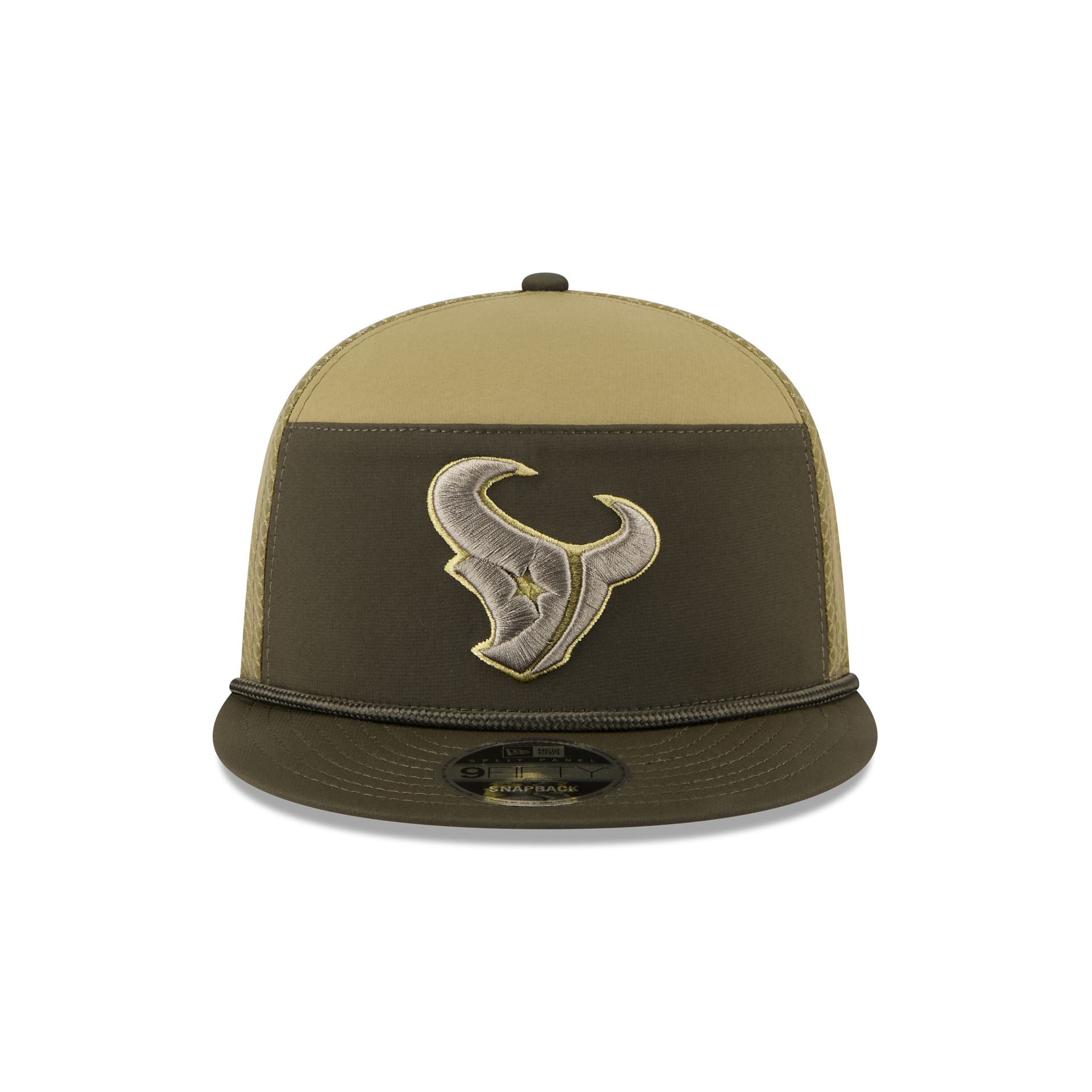 Houston Texans 2025 Salute to Service Split Panel 9FIFTY Trucker Hat