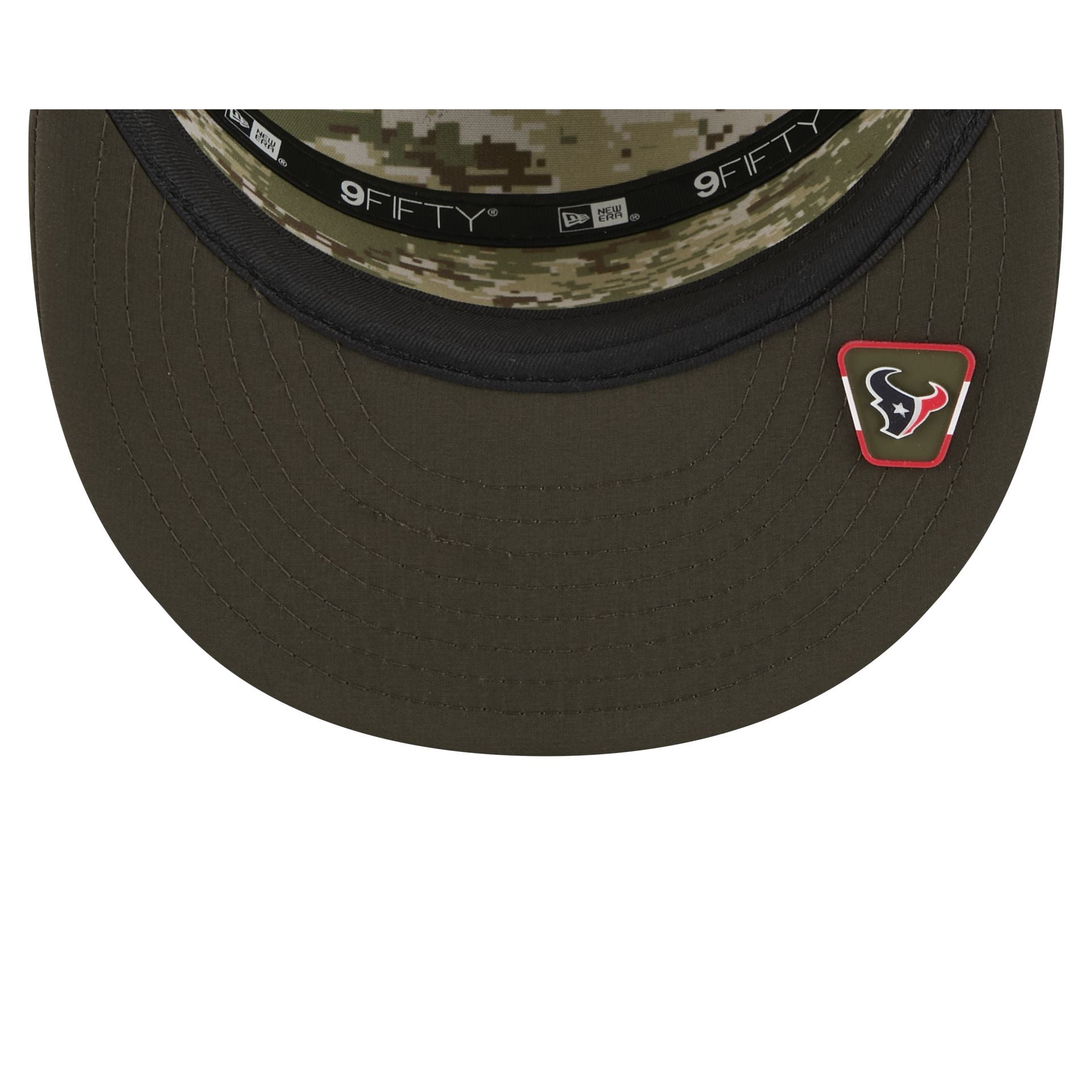 Houston Texans 2025 Salute to Service Split Panel 9FIFTY Trucker Hat