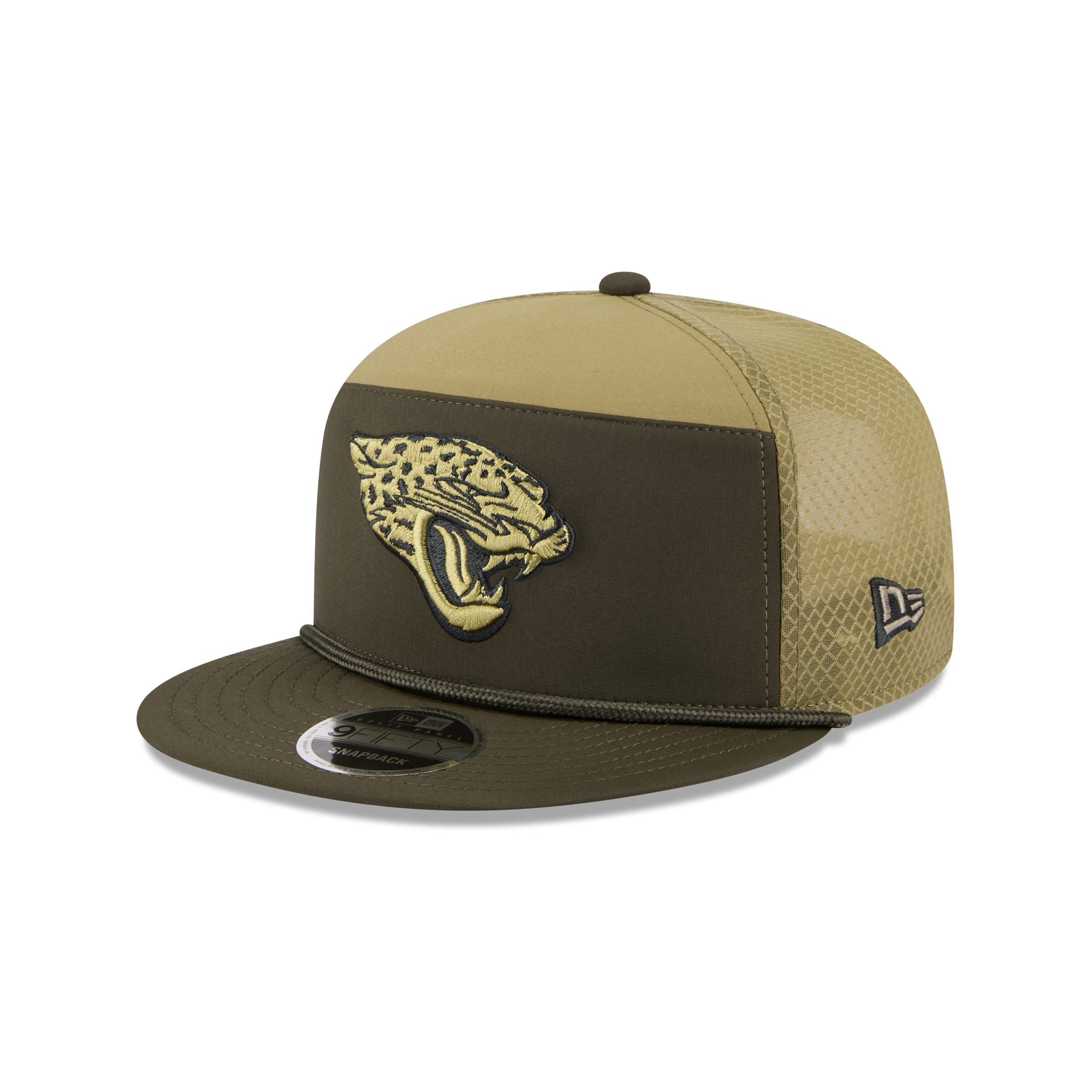 Jacksonville Jaguars 2025 Salute to Service Split Panel 9FIFTY Trucker Hat