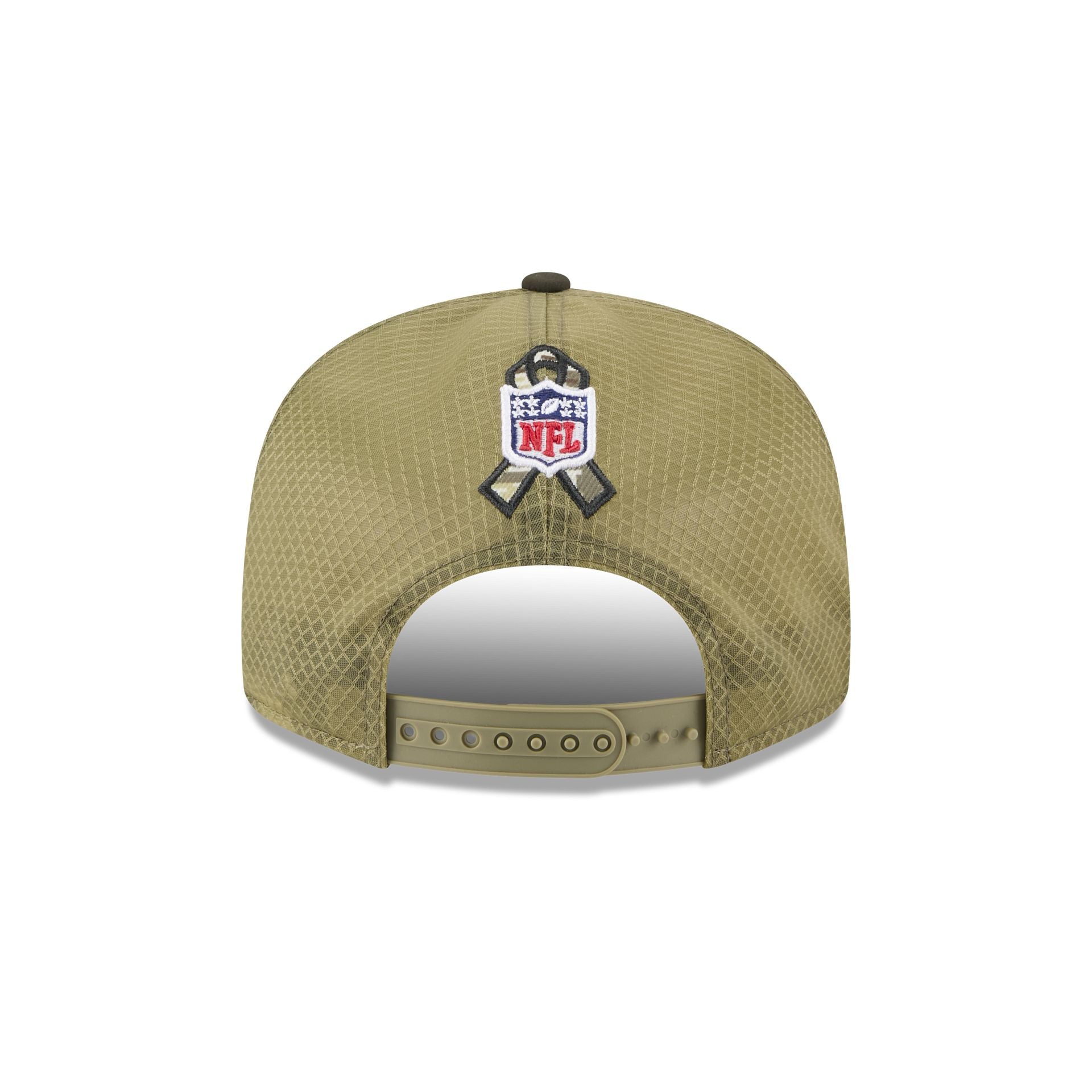 New England Patriots 2025 Salute to Service Split Panel 9FIFTY Trucker Hat