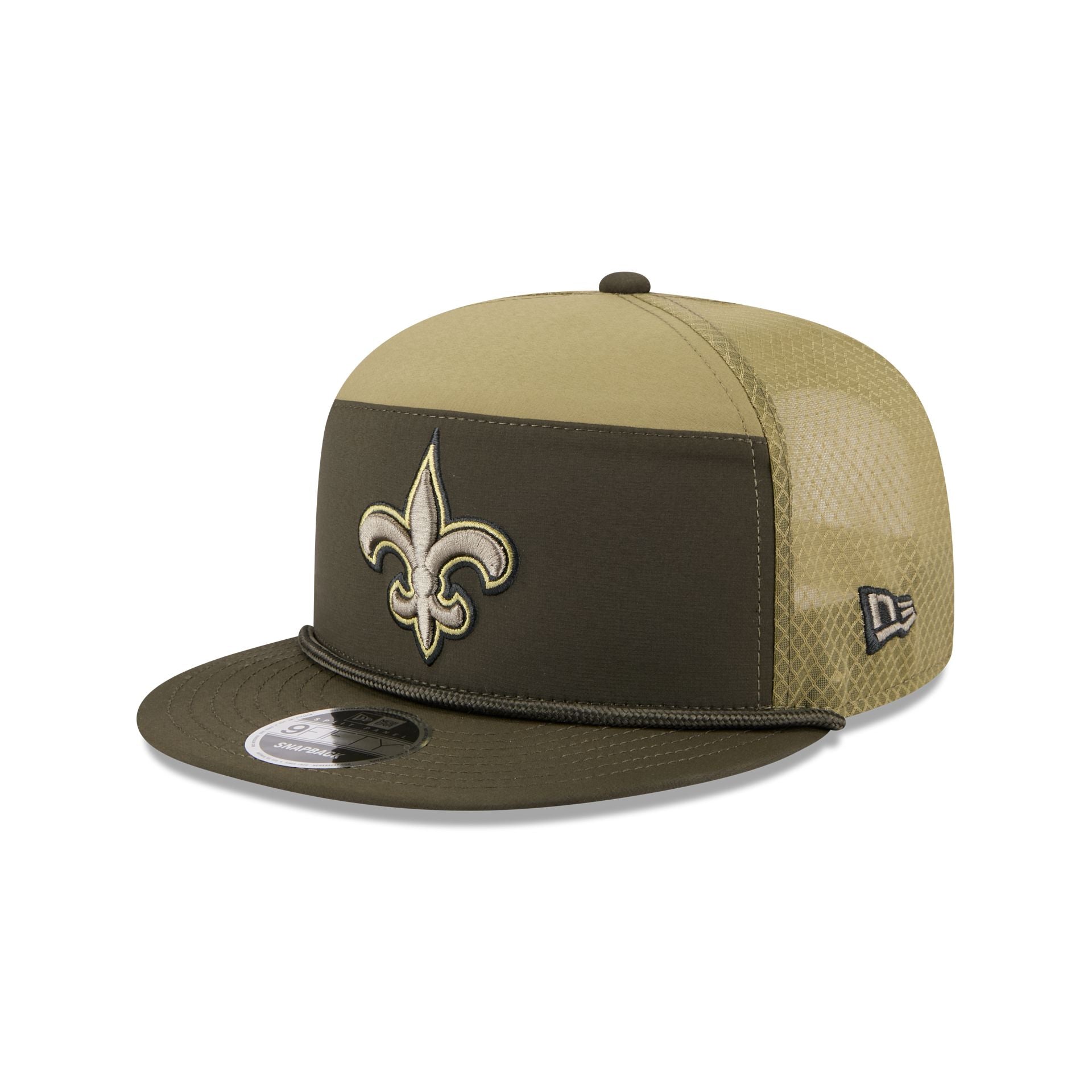 New Orleans Saints 2025 Salute to Service Split Panel 9FIFTY Trucker Hat