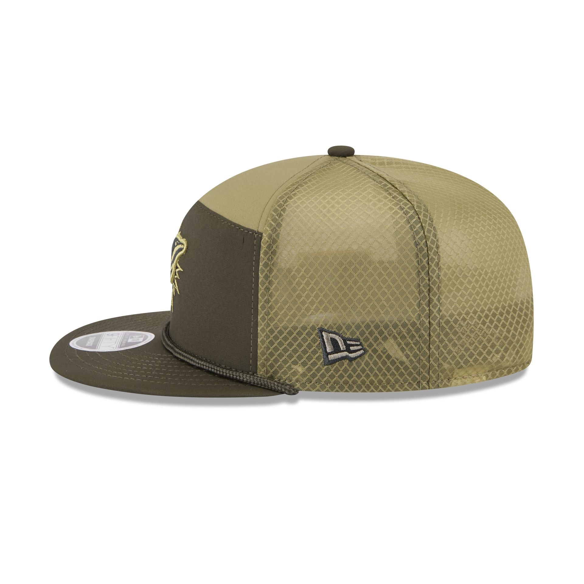 Miami Dolphins 2025 Salute to Service Split Panel 9FIFTY Trucker Hat