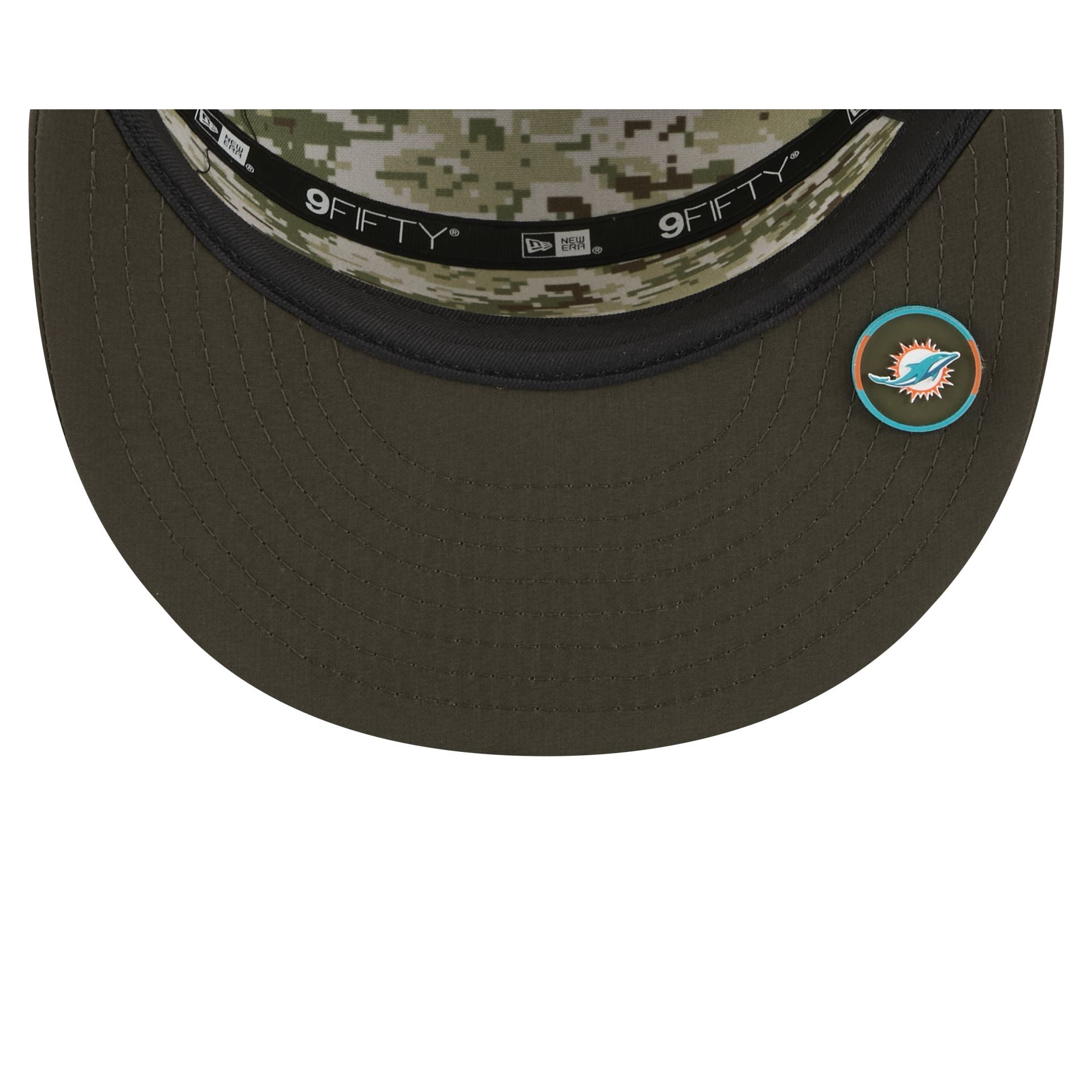 Miami Dolphins 2025 Salute to Service Split Panel 9FIFTY Trucker Hat
